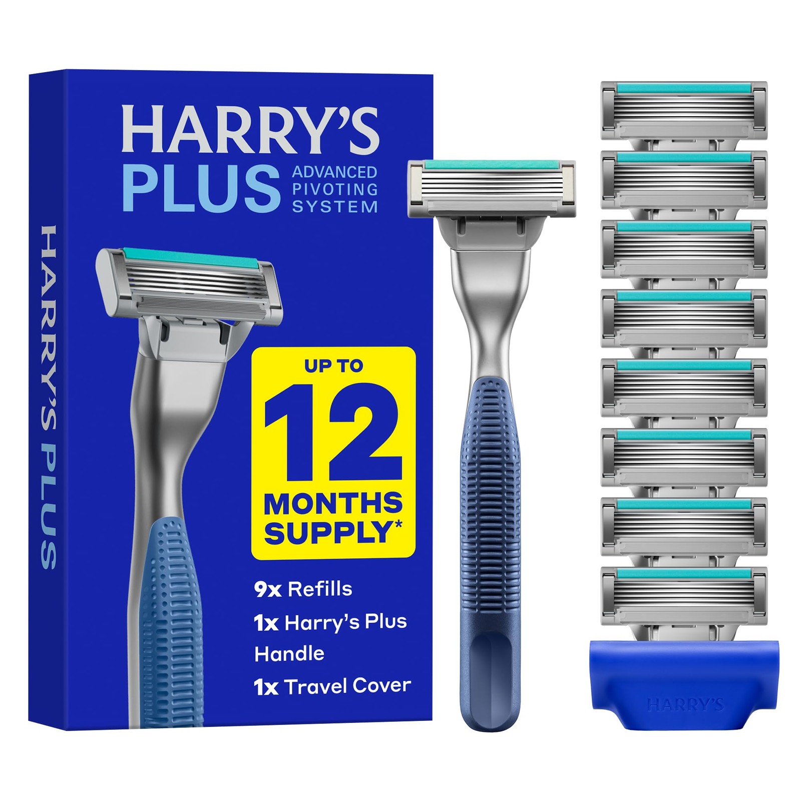 Harry'S Harrys Plus Razor And Blade Value Pack 1 Razor Handle Tide 9 Razor