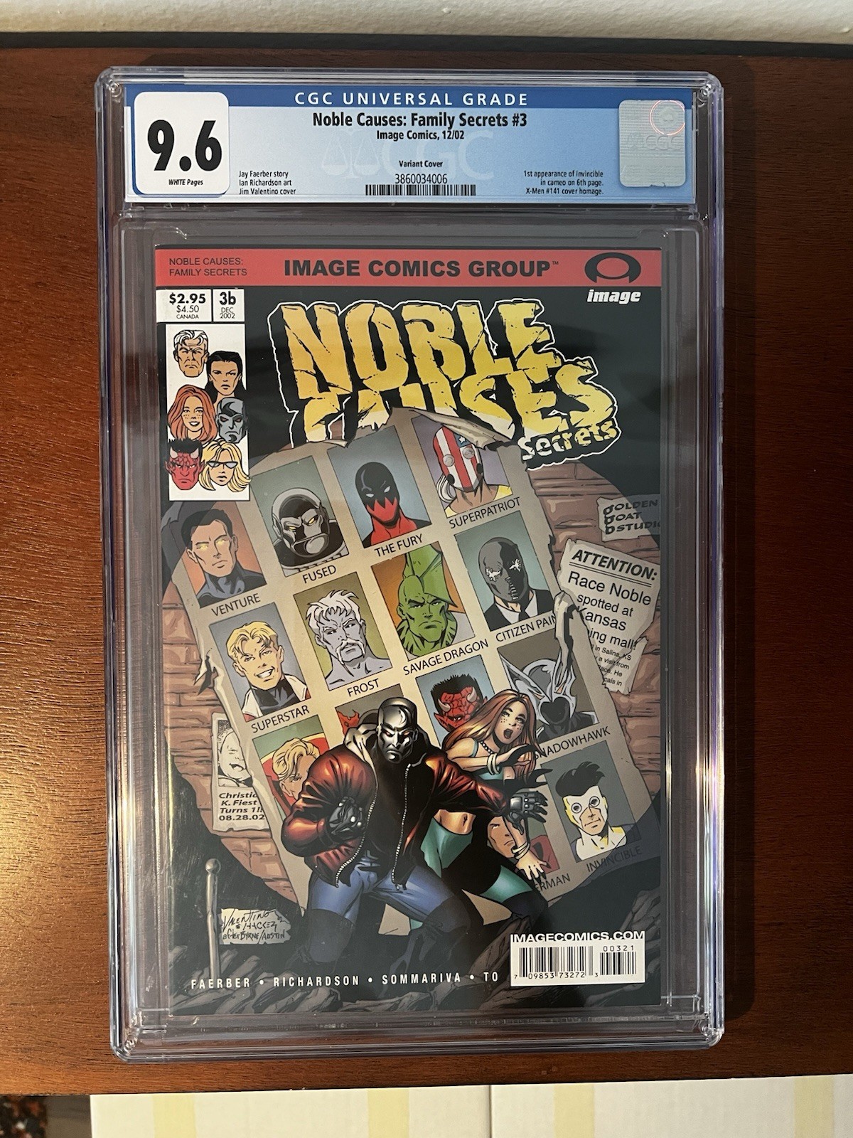 Image Comics Noble Causes Family Secrets #3 3b CGC 9.6 First Cameo INVINCIBLE