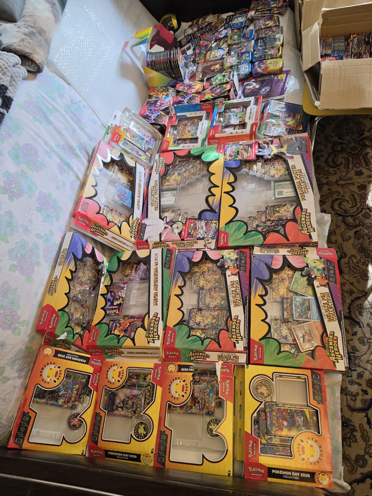 Huge Pokemon Bulk Job Lot 100s Opened Packs & Tins (Cards Inside) No Hits