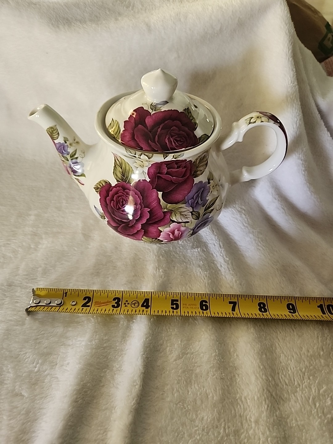 Sadler Dark Red Rose  Teapot Made in England