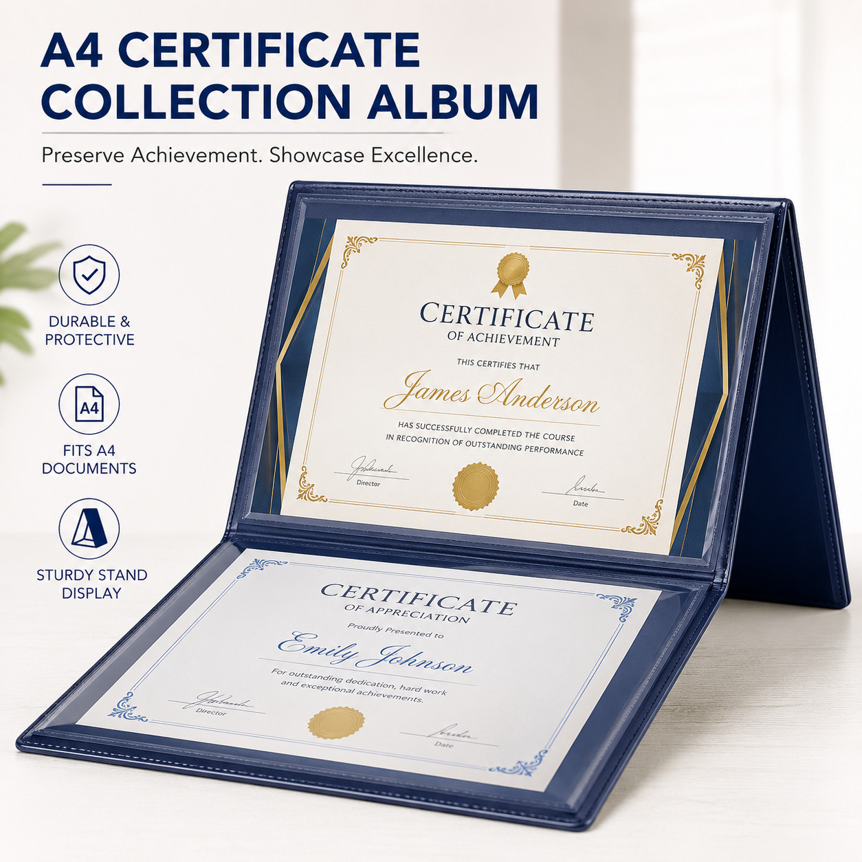 Protective PU Leather Holder Cover for US Naturalization Citizenship Certificate