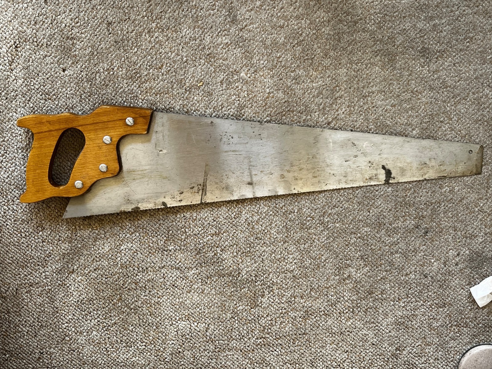Vintage Henry Disston 26” Hand Saw 12 TPI Fine Crosscut Wheat Handle USA