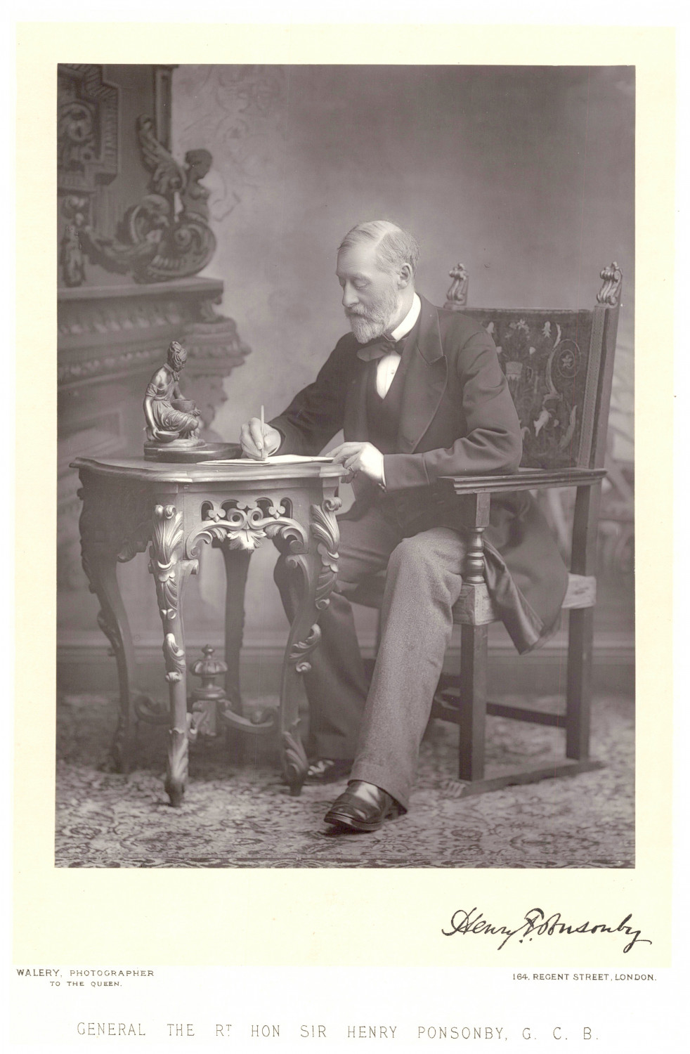 Major-General Sir Henry Frederick Ponsonby, Photo. Walery Charcoal Print 