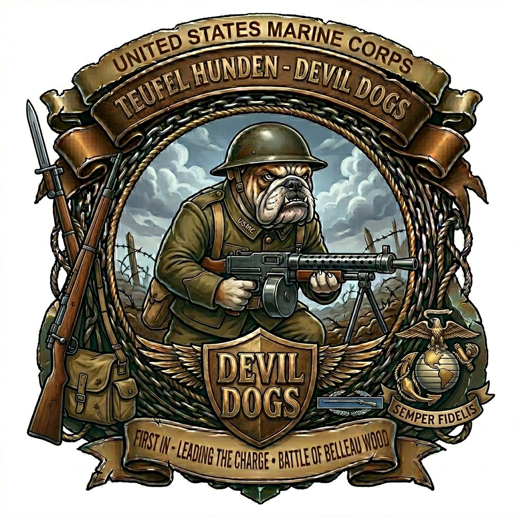 USMC Devil Dogs Teufel Hunden Belleau Wood Premium Military Graphics 4