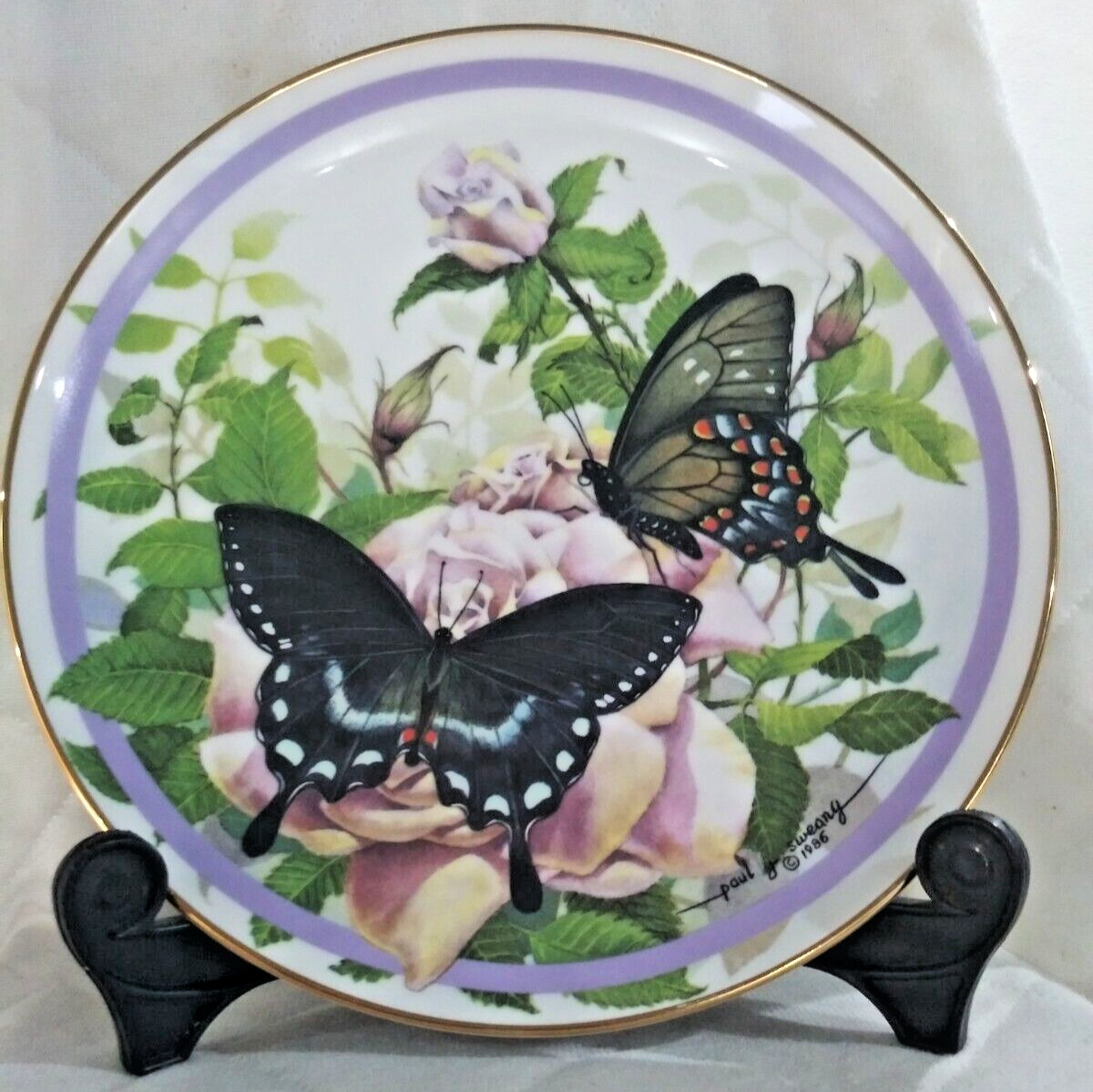 Spicebush Swallowtail Butterfly Garden Plate 1986 Paul Sweany Hamilton Coll. EUC Spicebush Swallowtail Butterfly Garden Plate 1986 Paul Sweany Hamilton Coll. EUC