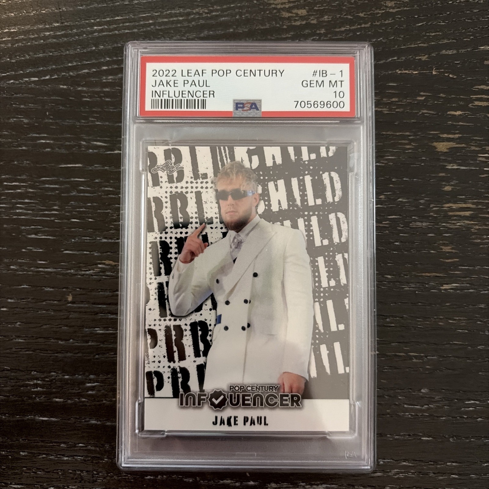 2022 Leaf Pop Century Influencer #IB-1 Jake Paul PSA 10 - 1/3094