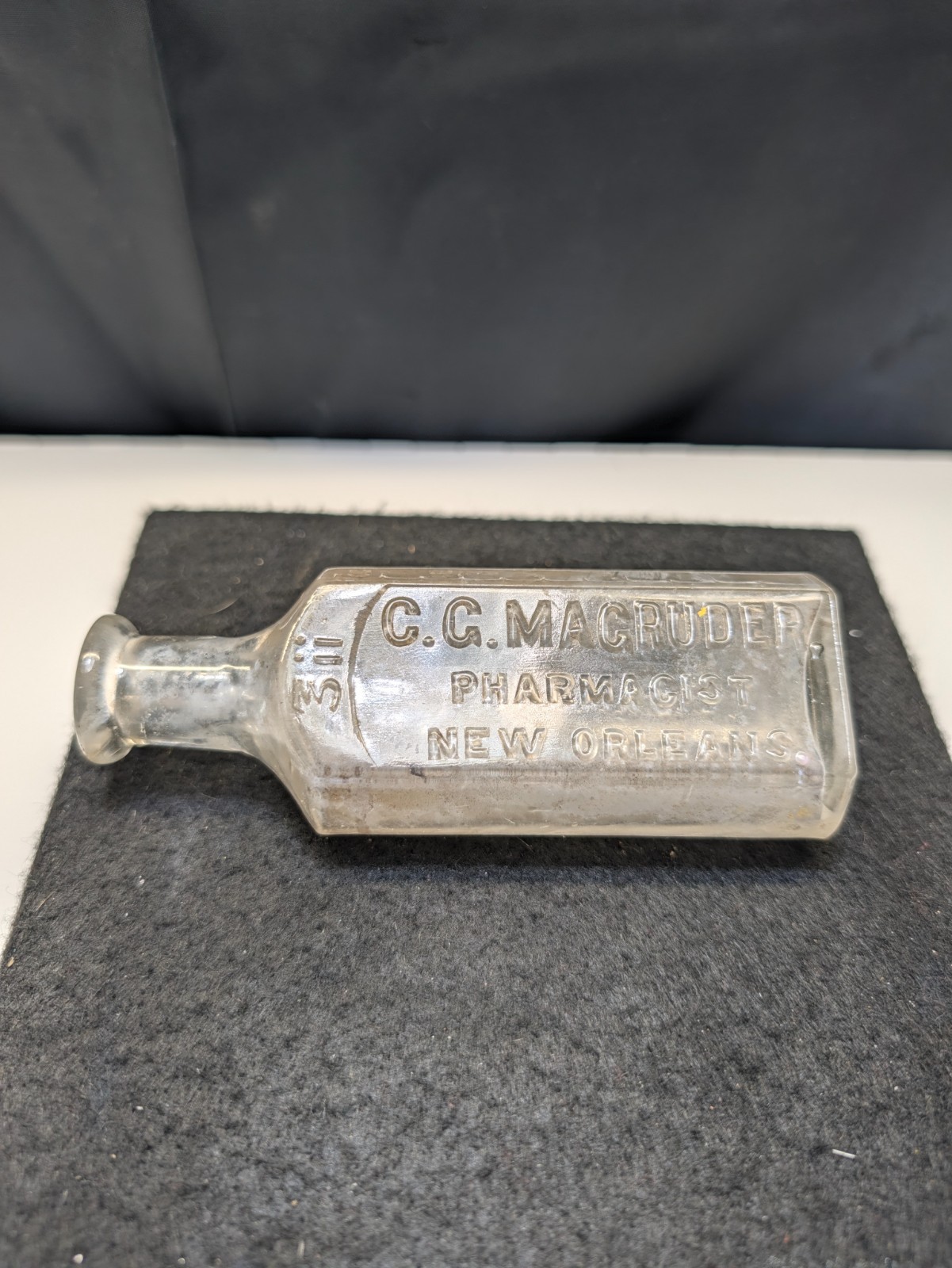 Antique C.C. Macruder Pharmacist New Orleans LA Dug Medicine Bottle Tooled Lip