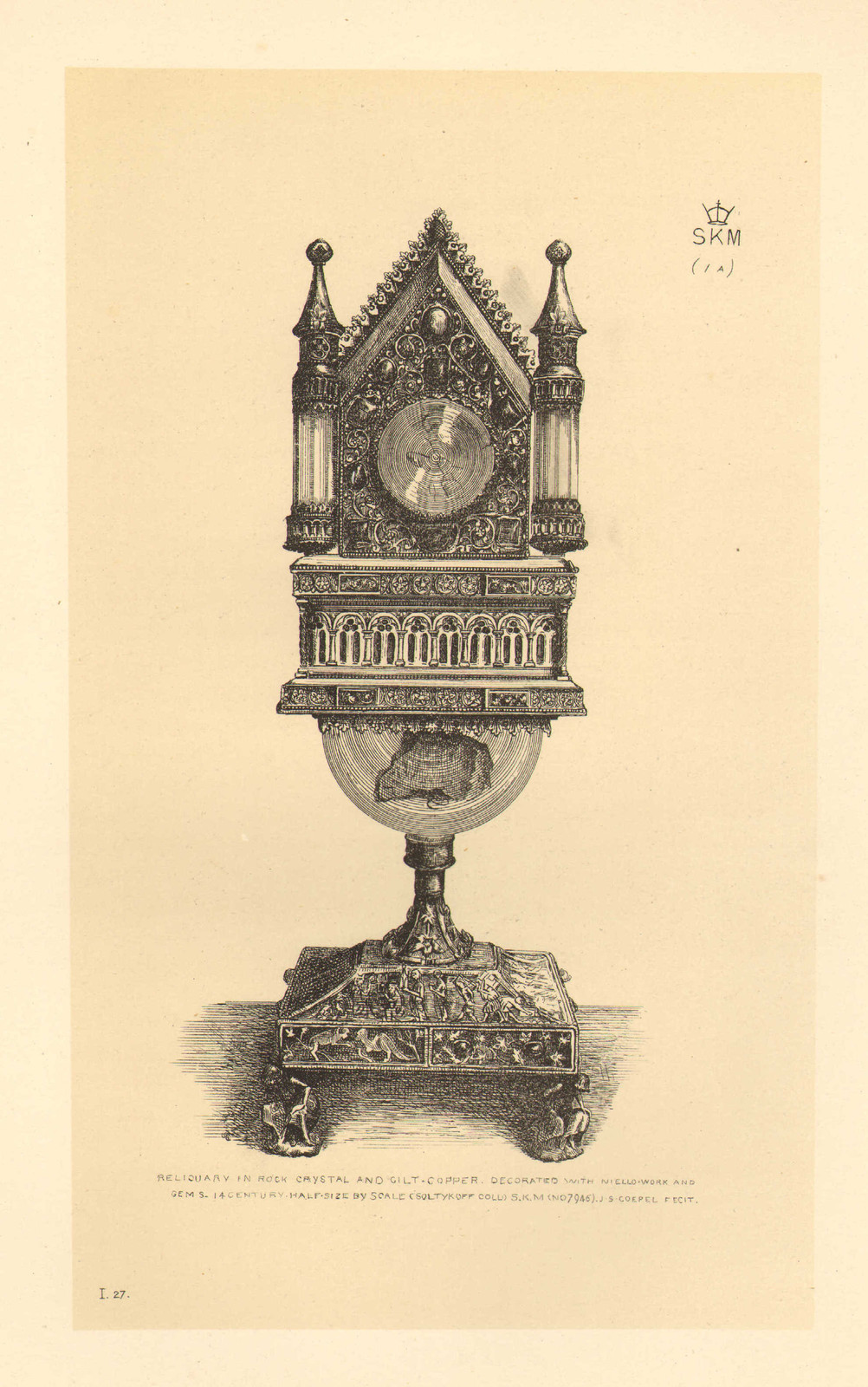 1881- 2  litho ( south  kensington museum ) reliquary rock crystal .14th century