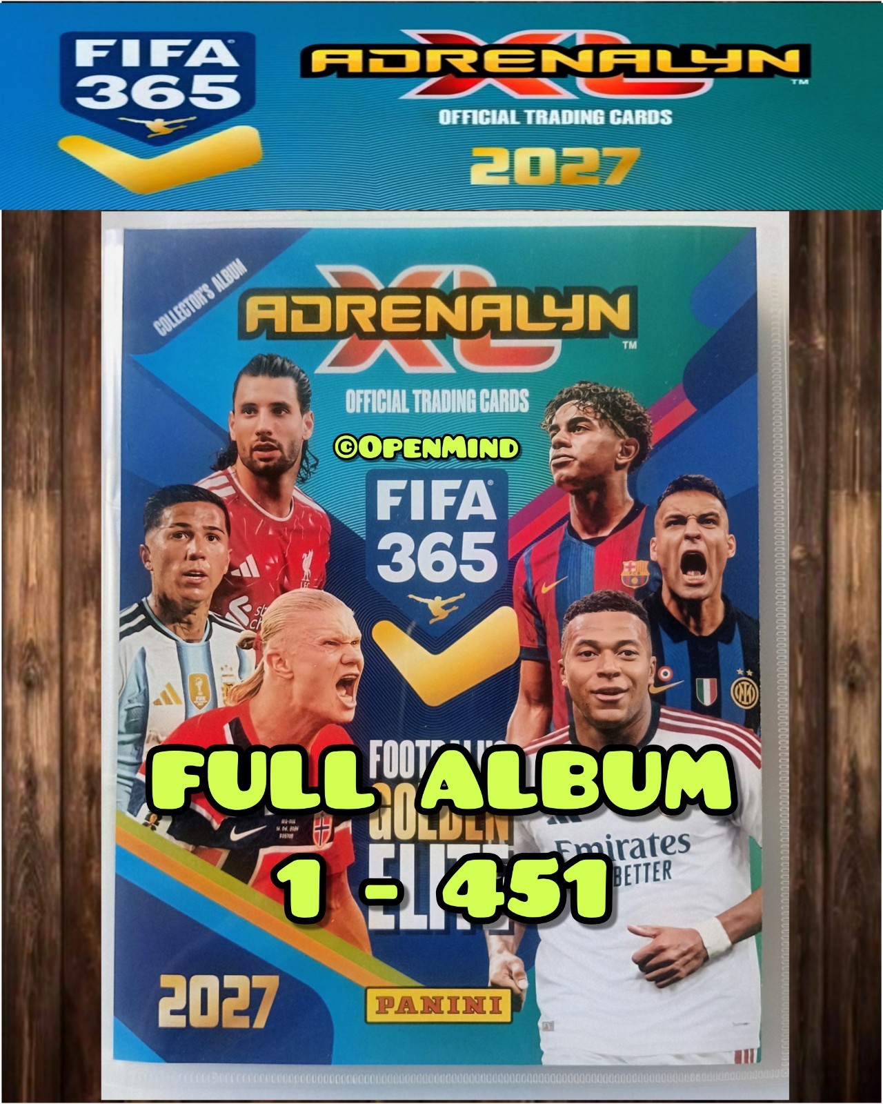 PANINI FIFA 365 2027 - FULL ALBUM 451 CARDS (In Binder) ADRENALYN XL