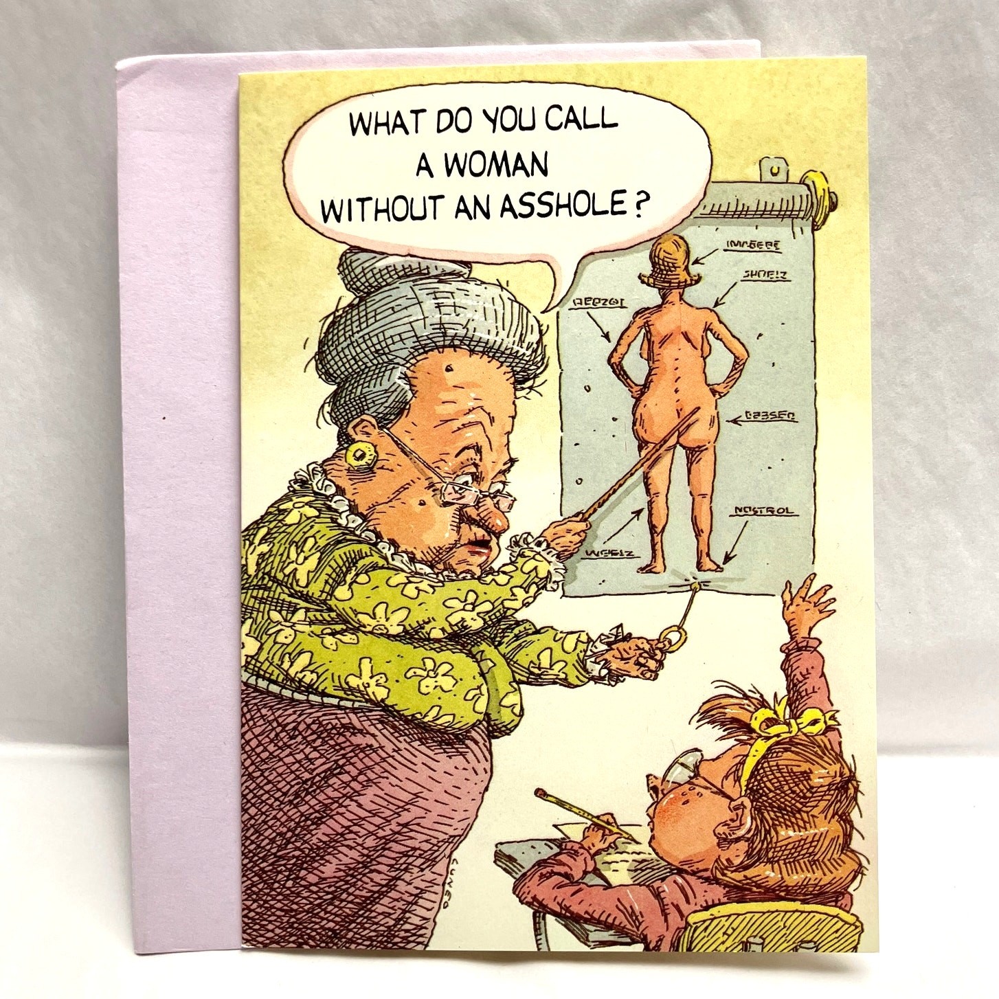 Vintage Off The Wall 1989 Crude Humor Adult Funny Art Greeting Card
