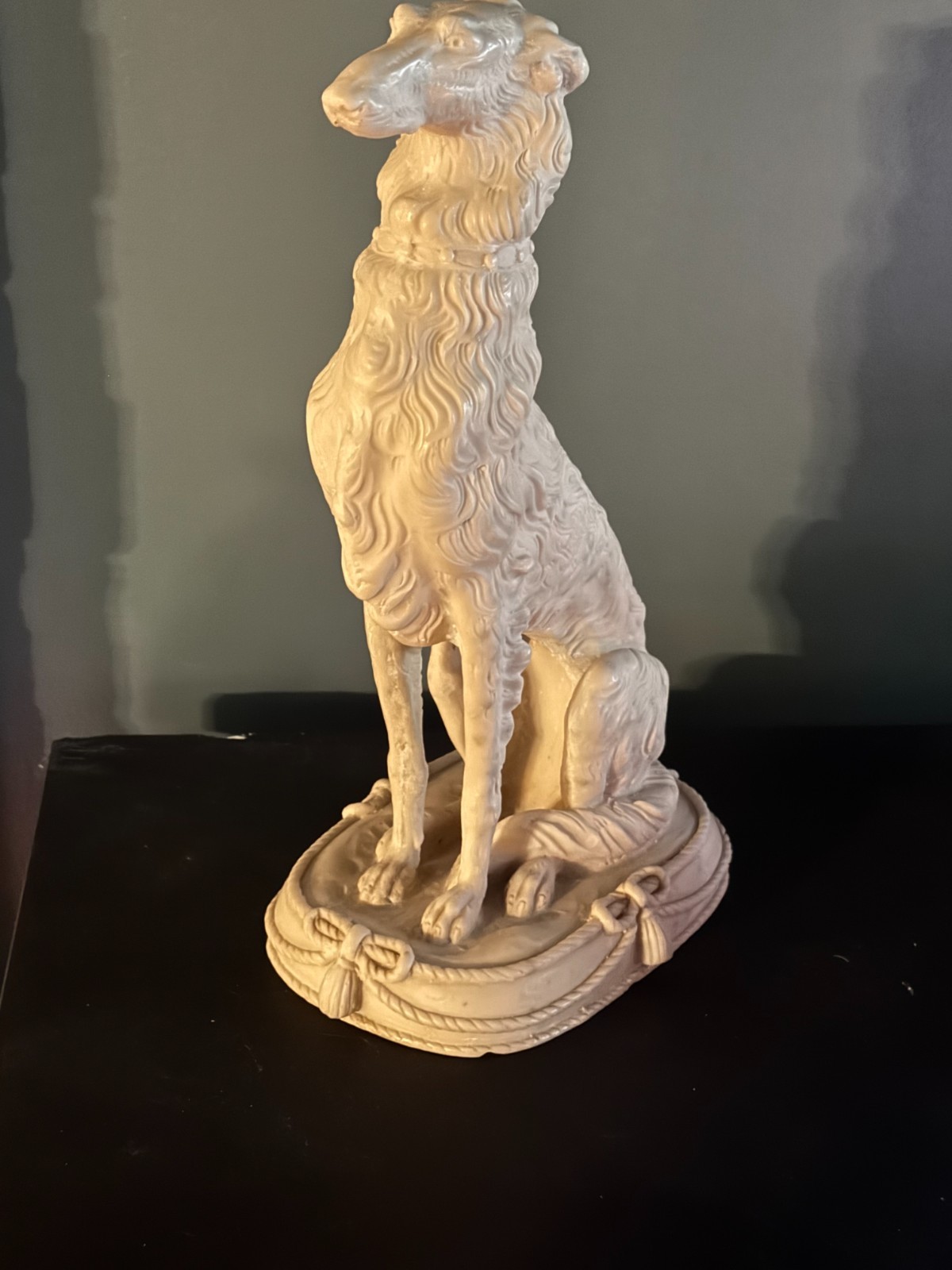 Vintage Borzoi Russian Wolfhound Statuette White with Tang Stamp Vintage Borzoi Russian Wolfhound Statuette White with Tang Stamp