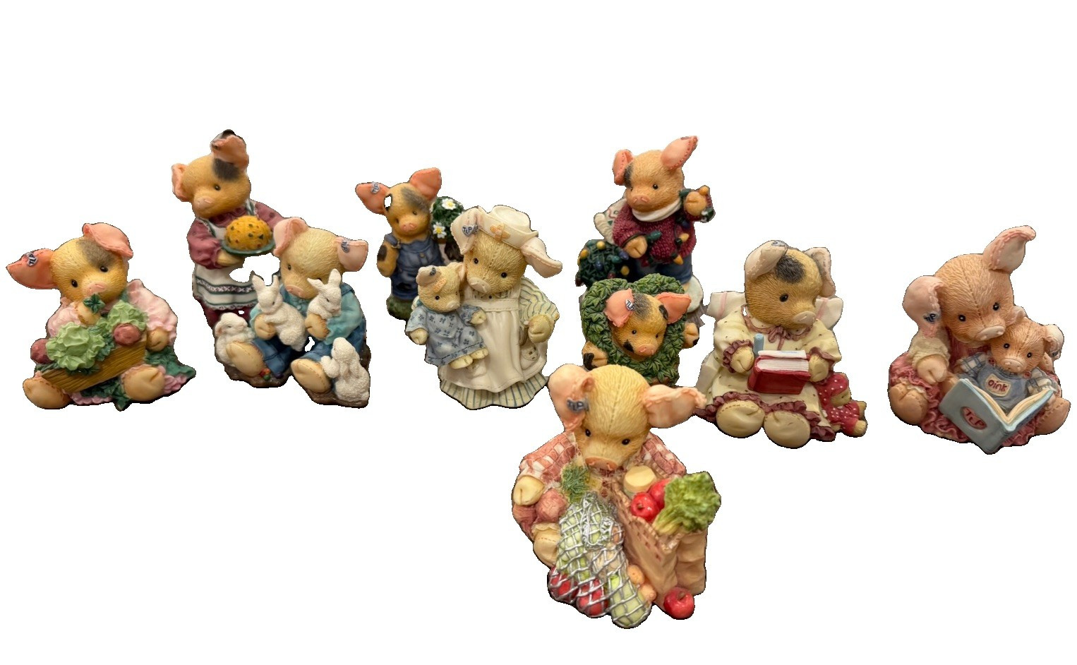 Vintage Enesco “This Little Piggy” 12 pc collection 1994-1998 HTF Retired