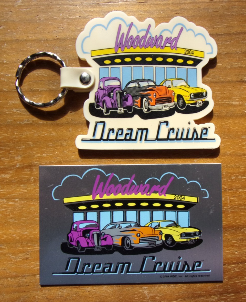 DETROIT WOODWARD DREAM CRUISE KEY TAG/CARD LARGE SIZE NICE COND