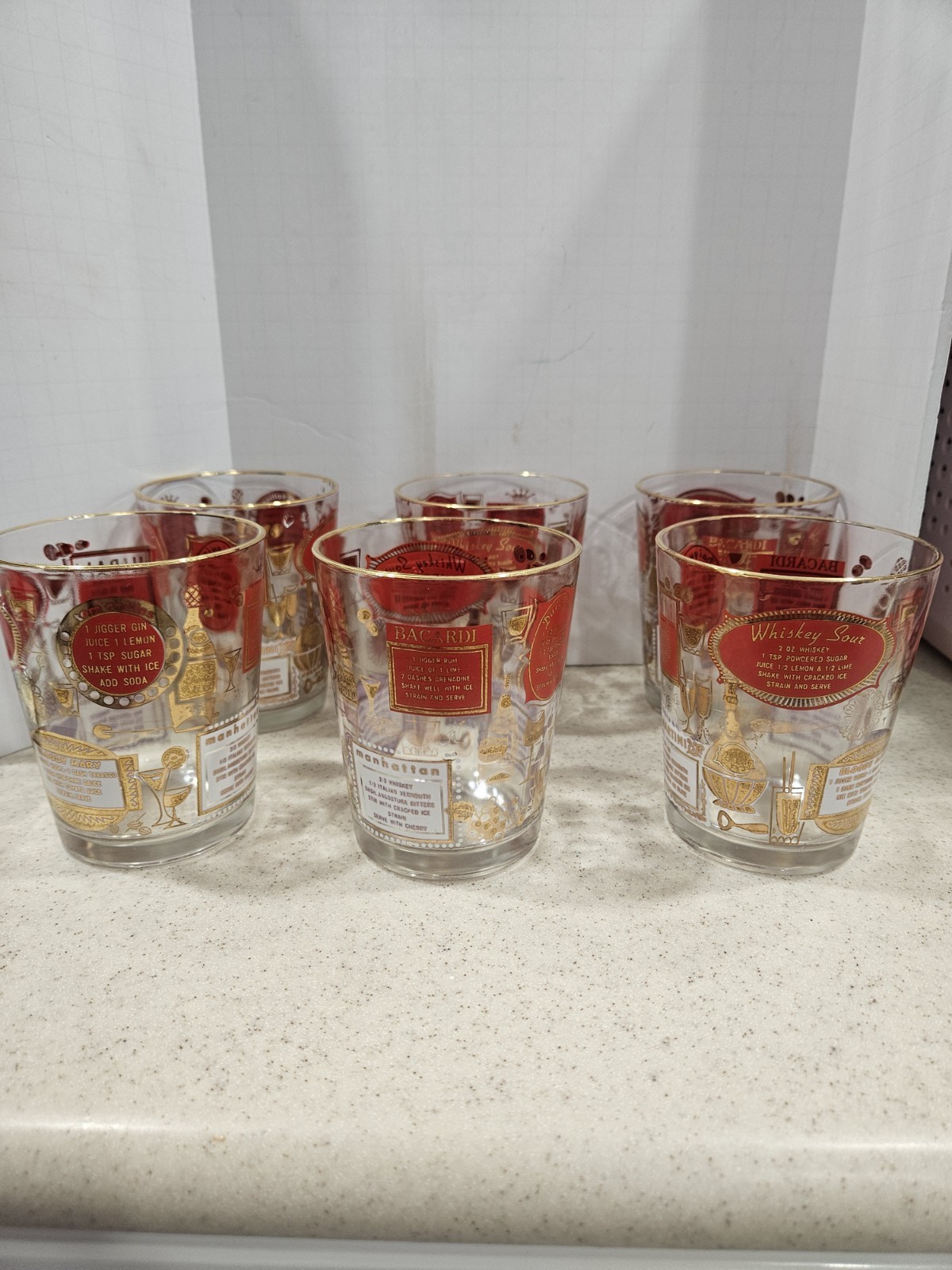 Vintage Mid Century Here's How Recipe Rocks Glasses Set Of 6 Vintage Mid Century Here's How Recipe Rocks Glasses Set Of 6
