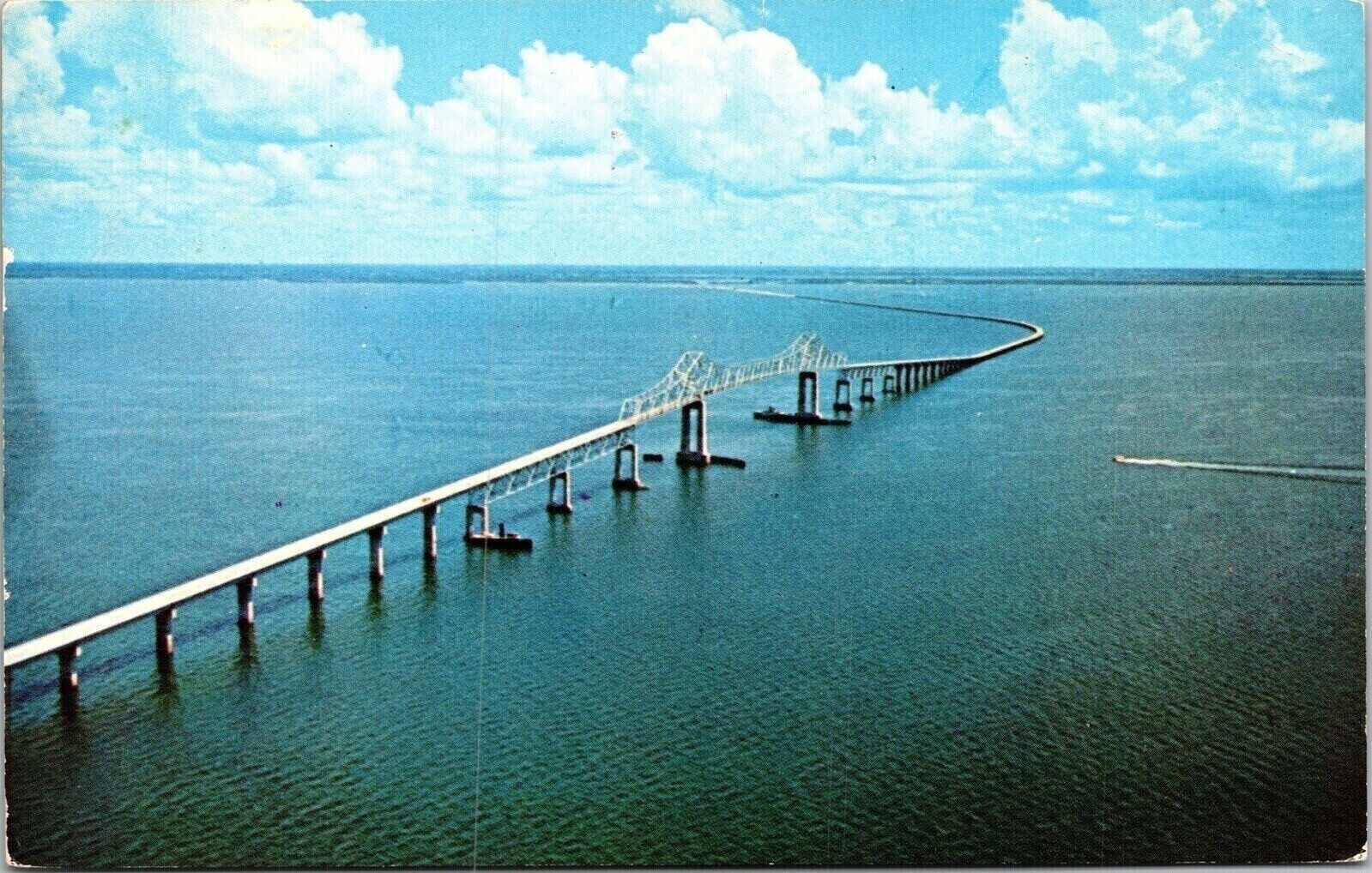 Labor Day Sunshine Skyway Bridge West Coast Florida Tampa Bay Hwy 19 Pm Postcard