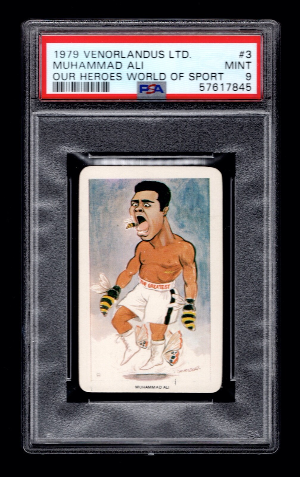 PSA 9 MUHAMMAD ALI 1979 Venorlandus Boxing Card #3 MUHAMMAD ALI