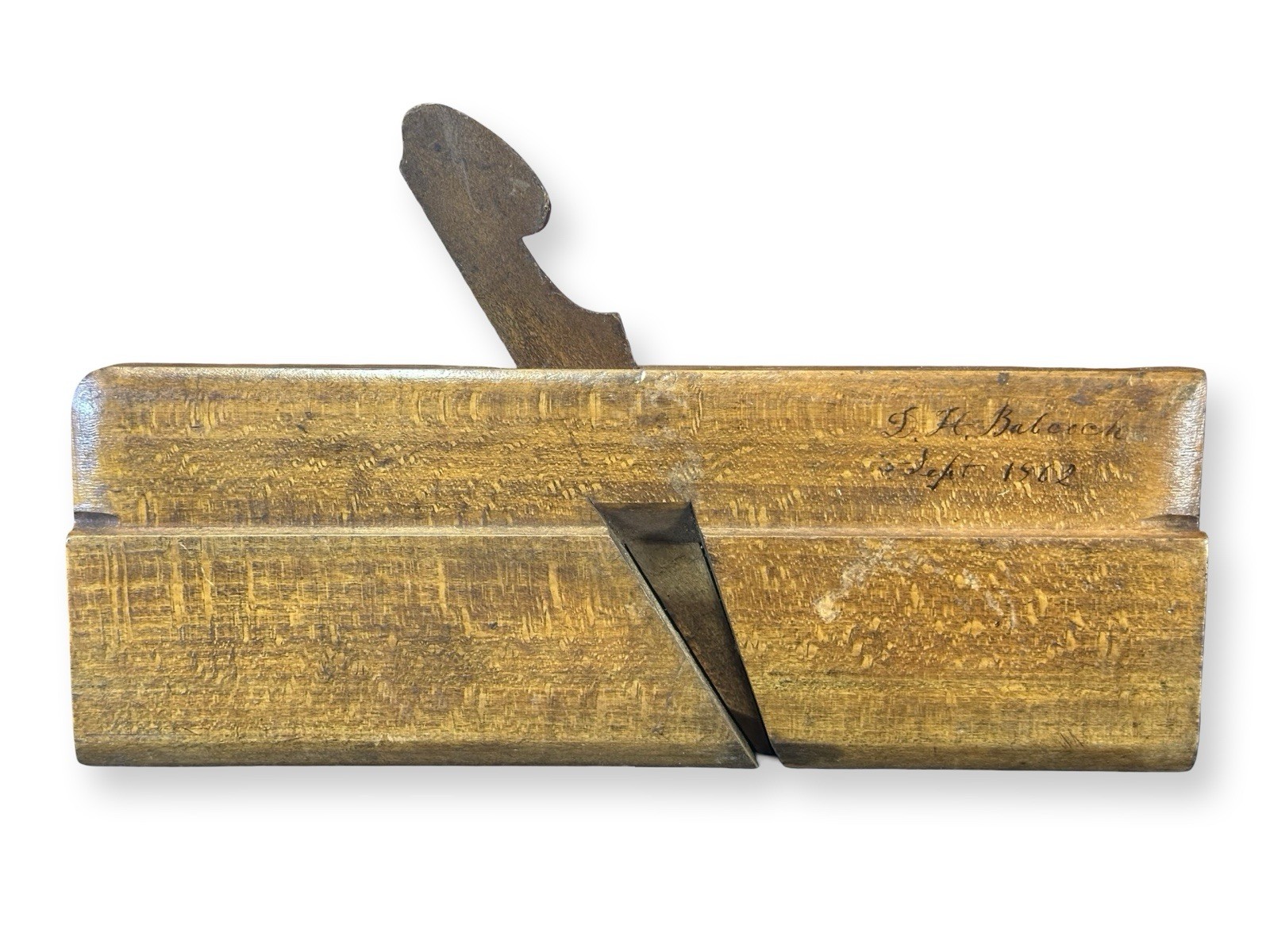 Antique Ohio Tool Co No 136 5/8 Wood Hollow Molding Plane L H Baleich 1862