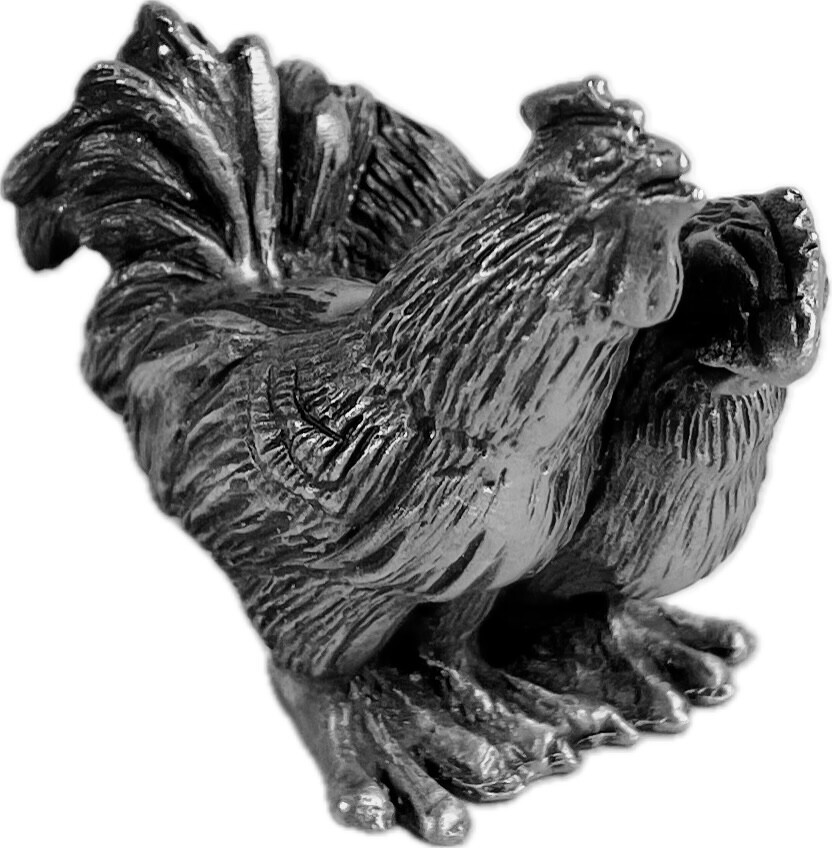 Hudson Pewter Noah\'s Ark Collection CHICKEN pair rooster hen bird retired BONUS