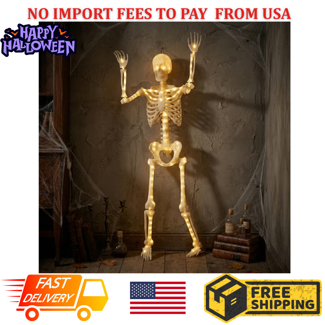 5ft Poseable LED Illuminated Skeleton, Halloween Decoration, by Way to Celebrate 5ft Poseable LED Illuminated Skeleton, Halloween Decoration, by Way to Celebrate