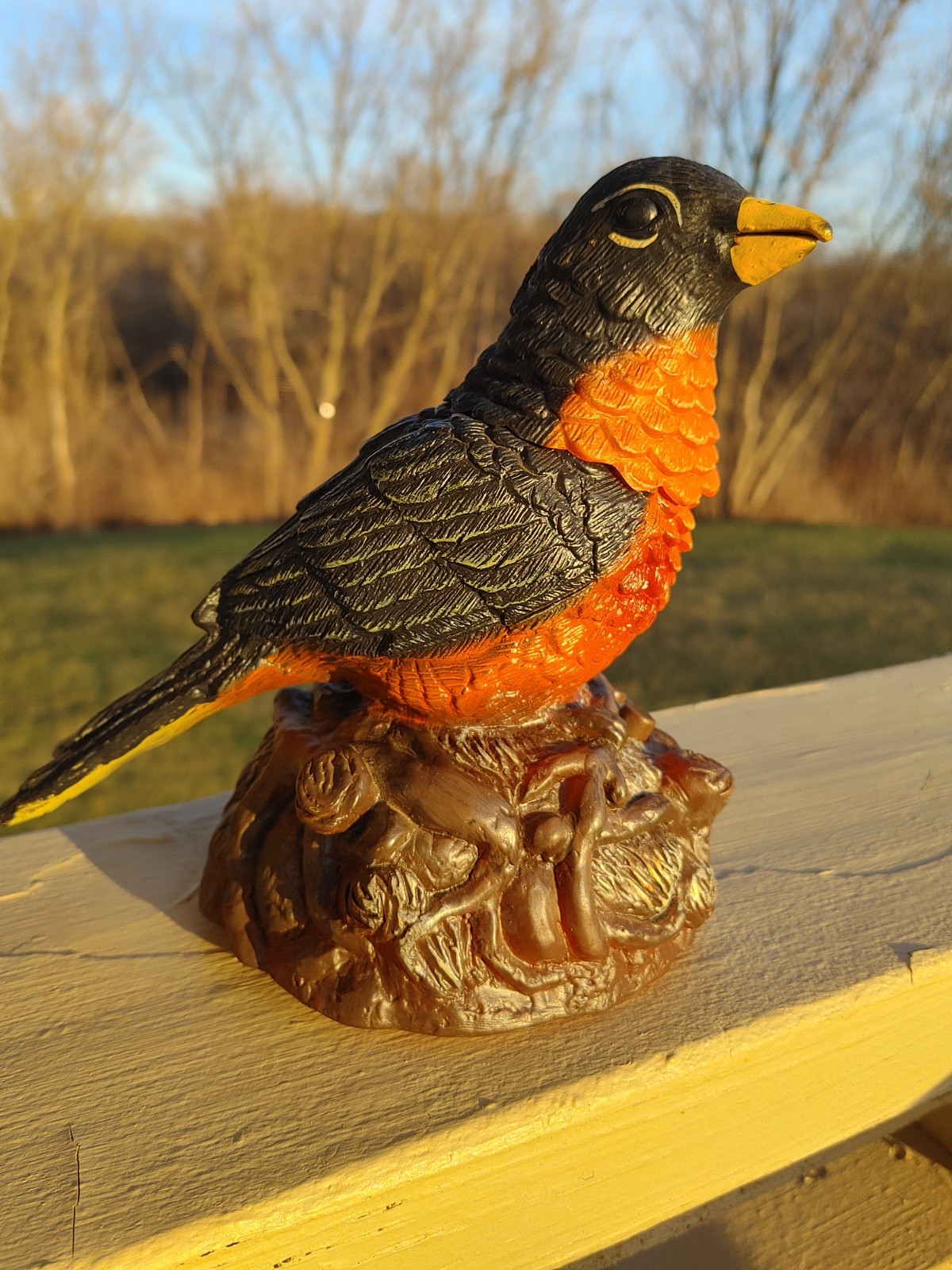 Vintage Gemmy Industries Working Animated Singing Robin Bird Rockin\' Robin