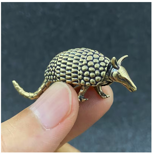 BRASS MINITURES- Armadillo Brass Statue Ornament