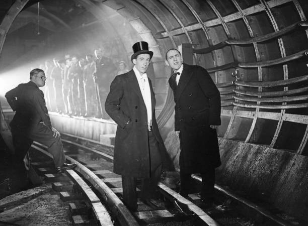 Claude Hulbert Jack Hulbert on set of Alias Bulldog Drummond being- Old Photo