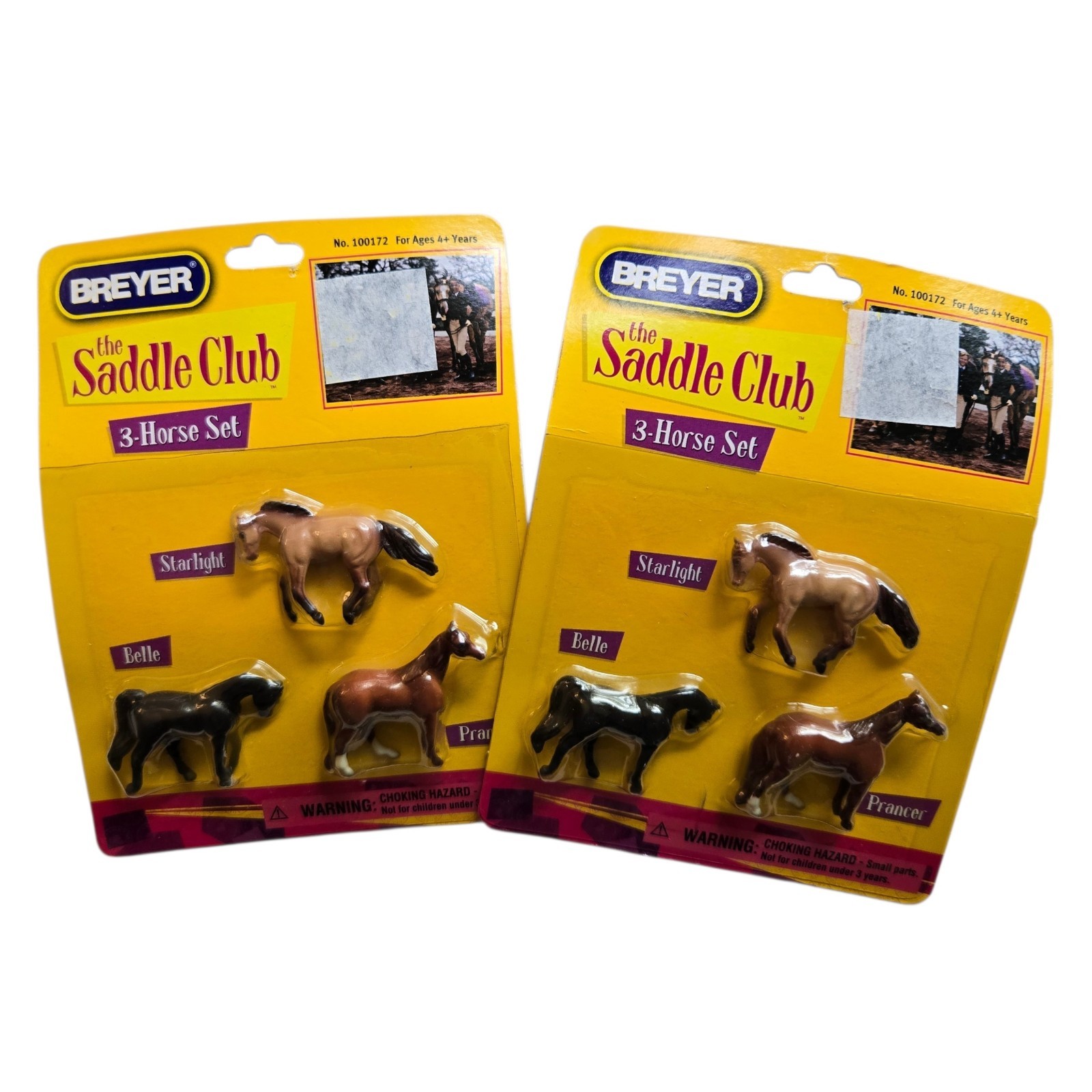 Breyer The Saddle Club 3 Horse Set Miniatures Lot of 2 Packages 