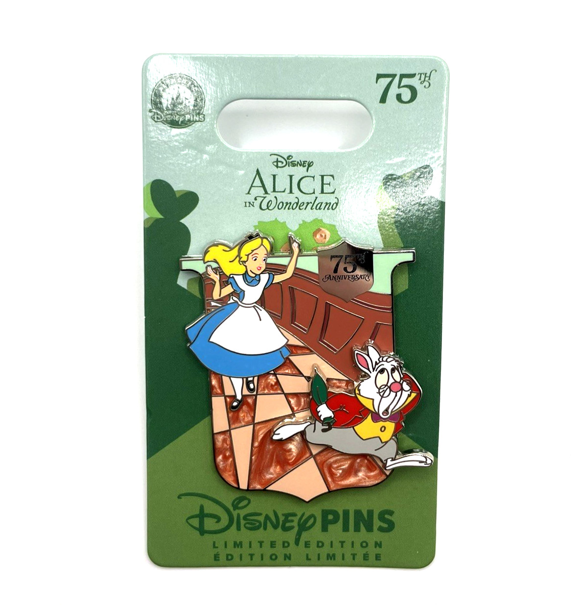 2026 Disney Parks Alice In Wonderland 75th Anniversary White Rabbit Pin LE 4000