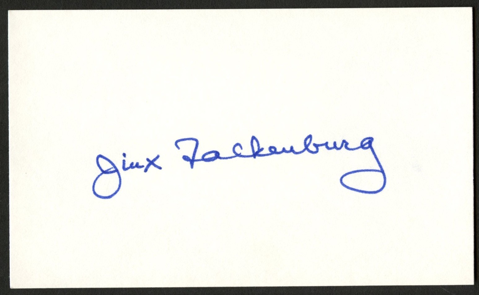 Jinx Falkenburg d2003 signed autograph 3x5 card Actress Fashion Model R257