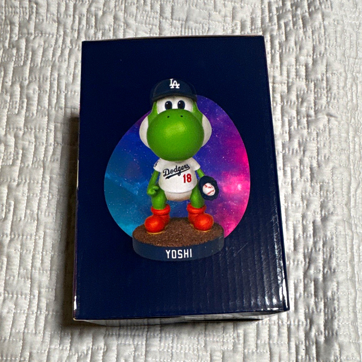 Nintendo Super Mario Yoshi LA Dodgers Baseball Figurine, Original Unopened