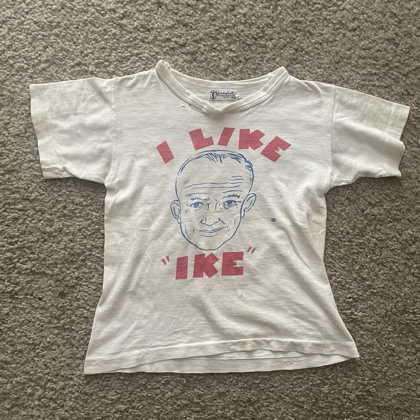 Vintage 50s I Like Ike Campaign t-shirts Dwight D. Eisenhower\'s 1952 Kids Size M