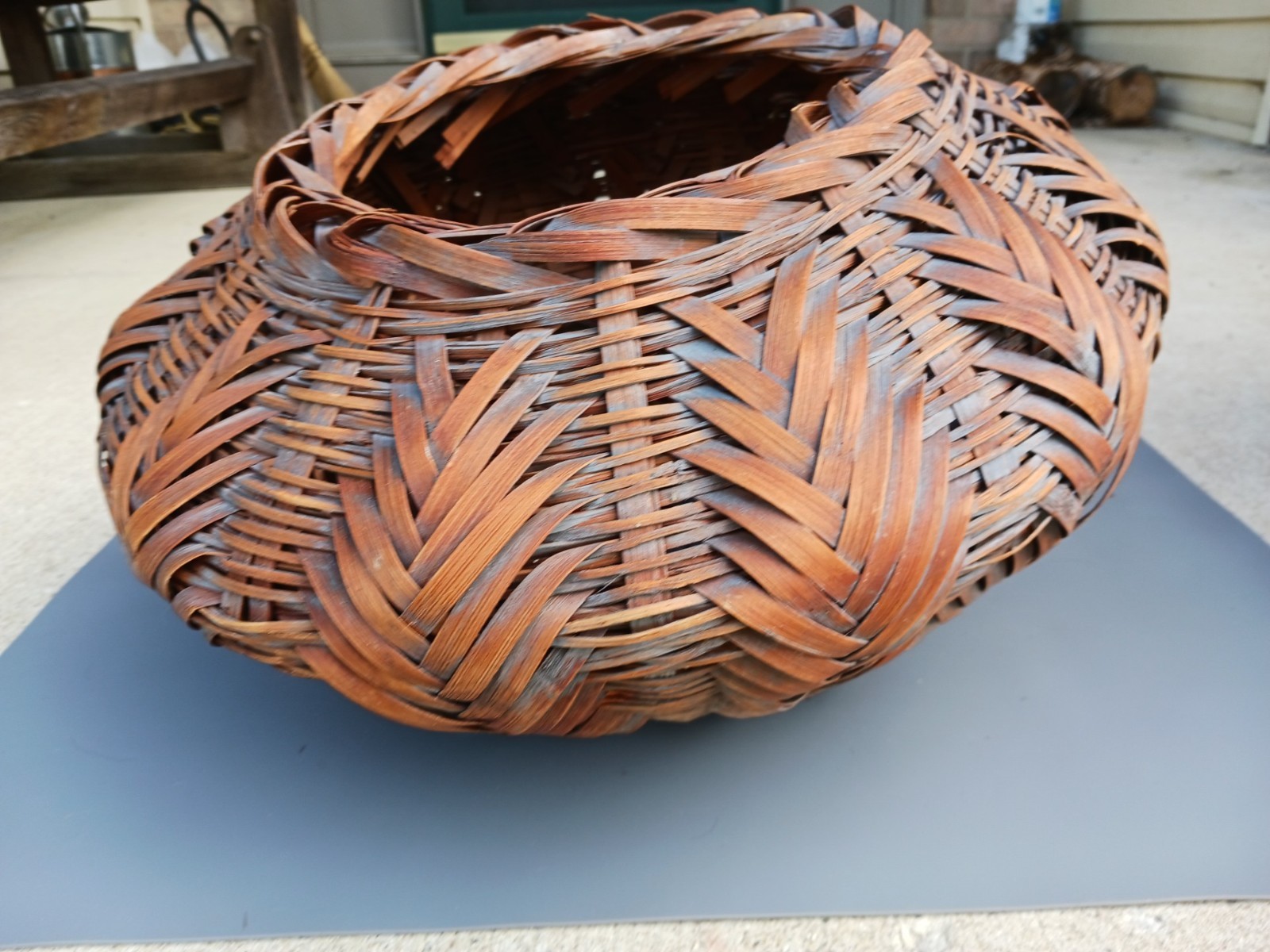 Title Vintage MCM Japanese Ikebana Bamboo Basket Hand Woven Sculptural 16\ Title Vintage MCM Japanese Ikebana Bamboo Basket Hand Woven Sculptural 16\