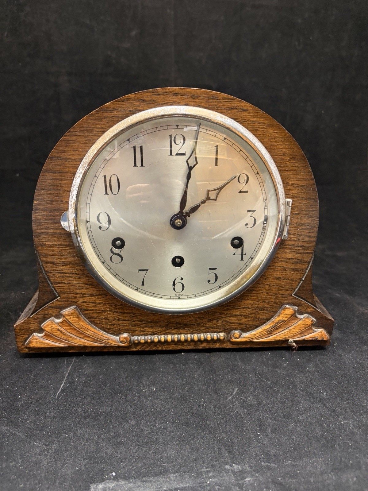 Antique 1930s Westminster Chime Mantel Clock 3 Train Art Deco Foreign Key