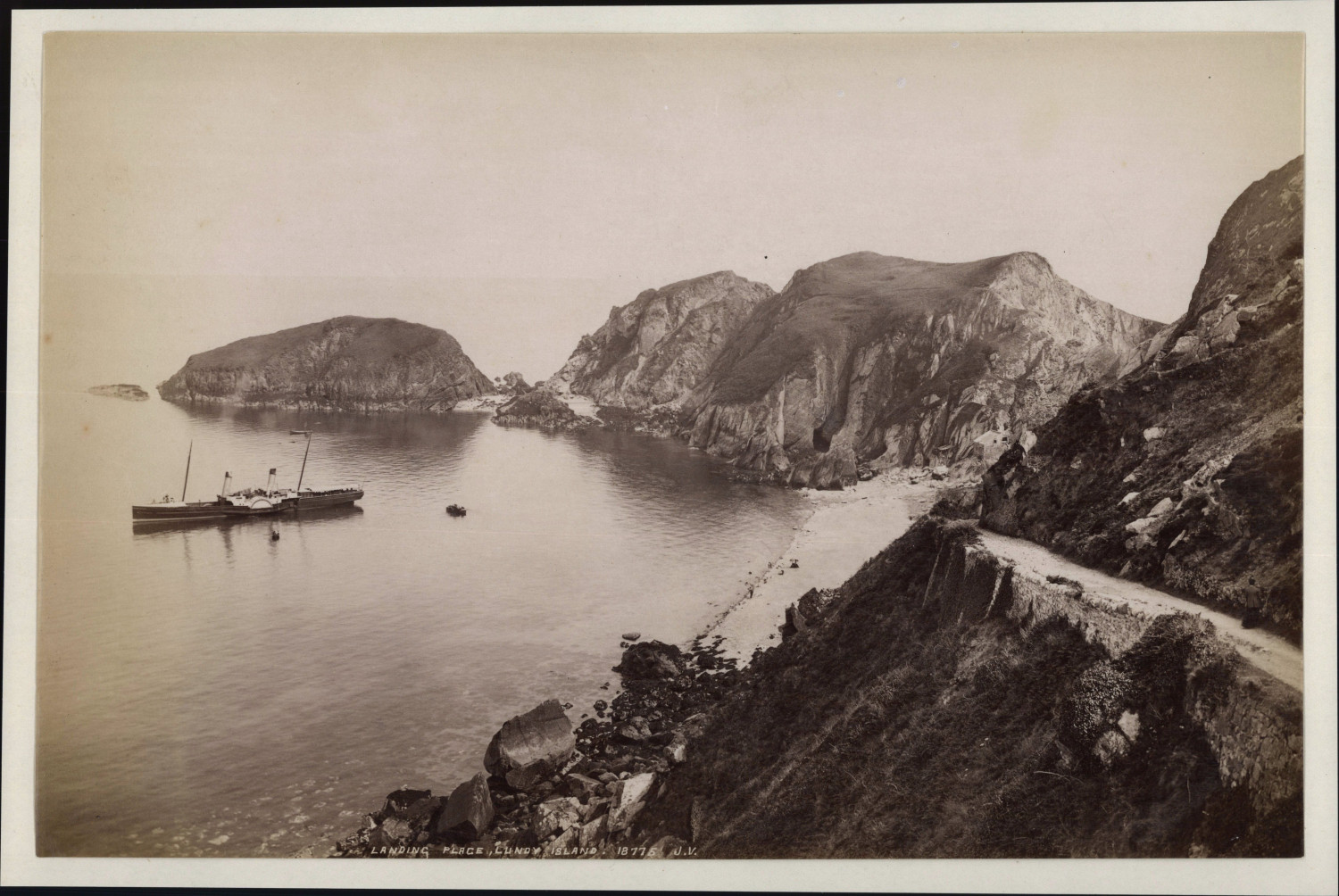 James Valentine, England, Lundy Island, Landing Place Vintage Albums Print Ti James Valentine, England, Lundy Island, Landing Place Vintage Albums Print Ti