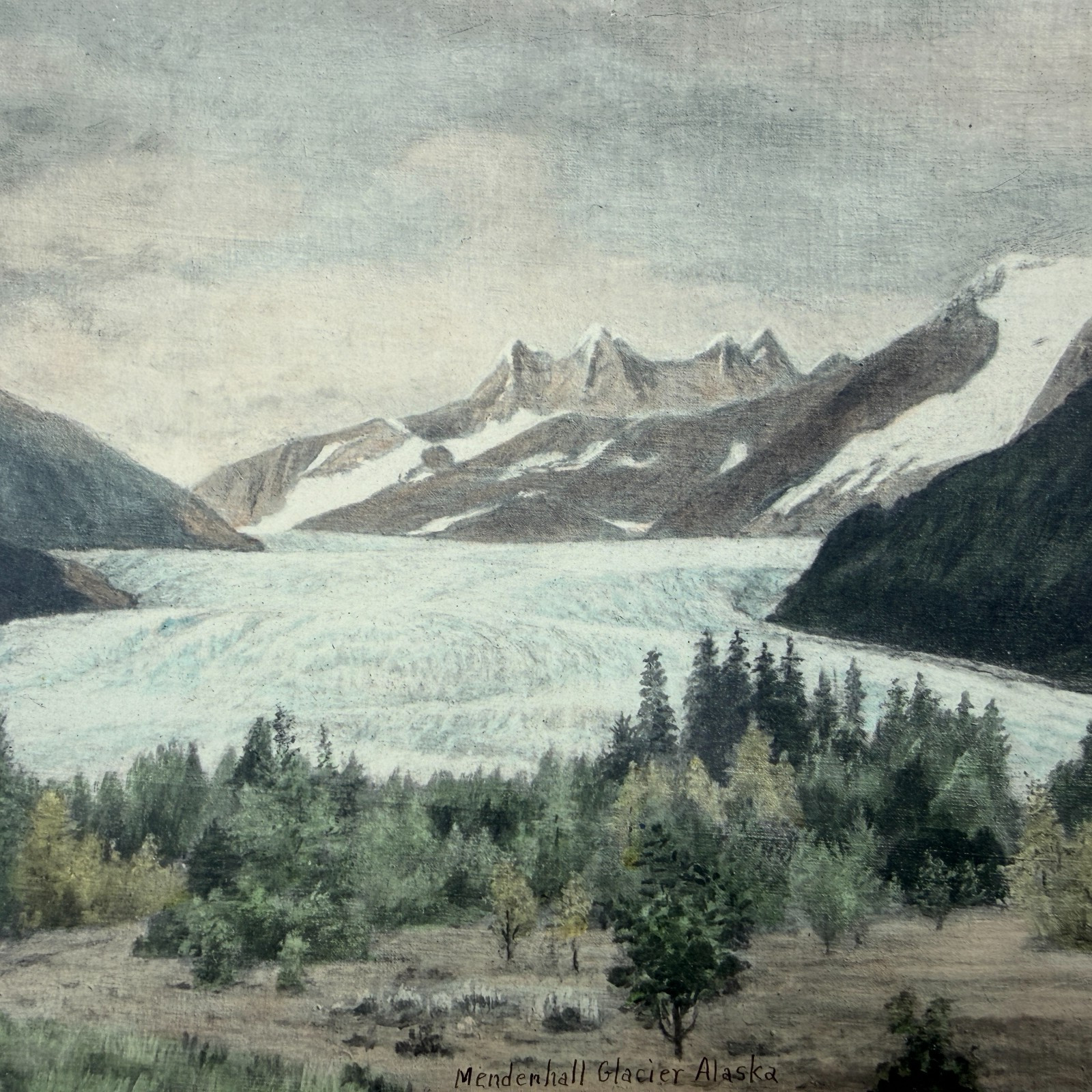 Antique Alaska Mendenhall Glacier Landscape Large Postcard 1916 Handwritten Note