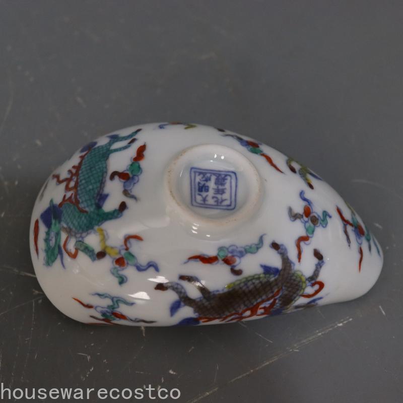 Chinese Blue White Doucai Tea Shovel Imitate Antiquity Handmade Ornaments