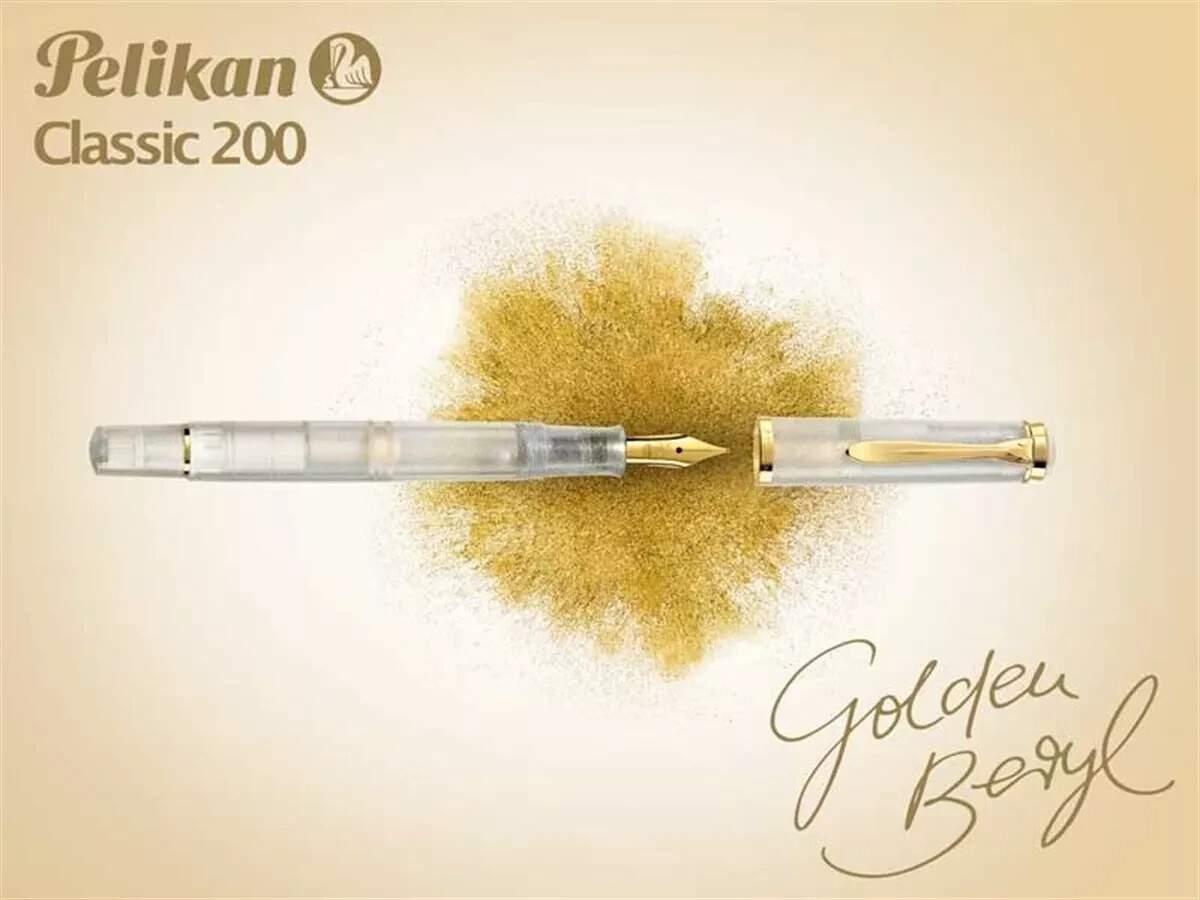 Pelikan Classic M200 Golden Beryl Fountain Pen - Medium  Nib