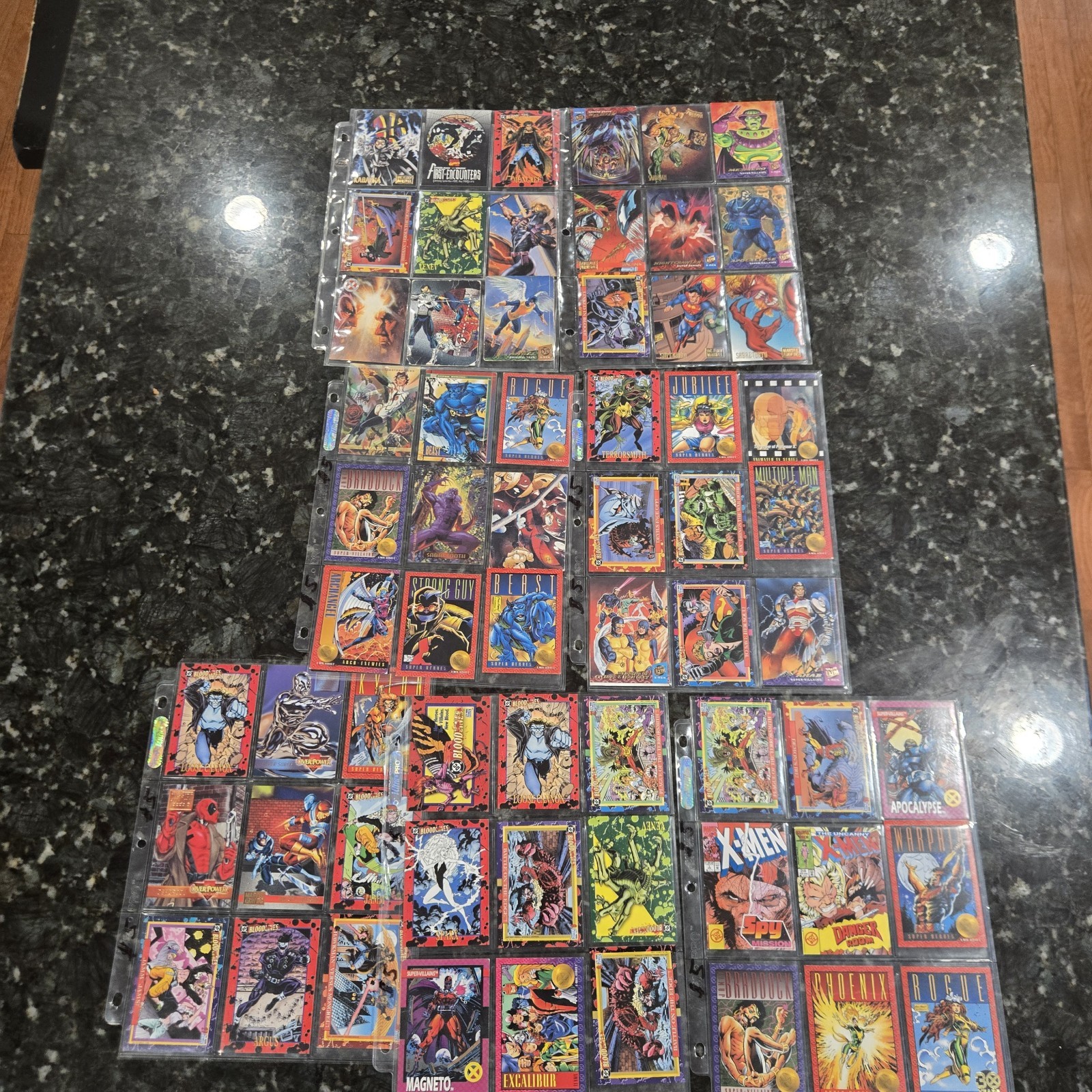 Marvel And DC Card Lot Over 63 Cards  - Xmen Superman 1990s Skybox Fleer Ultra