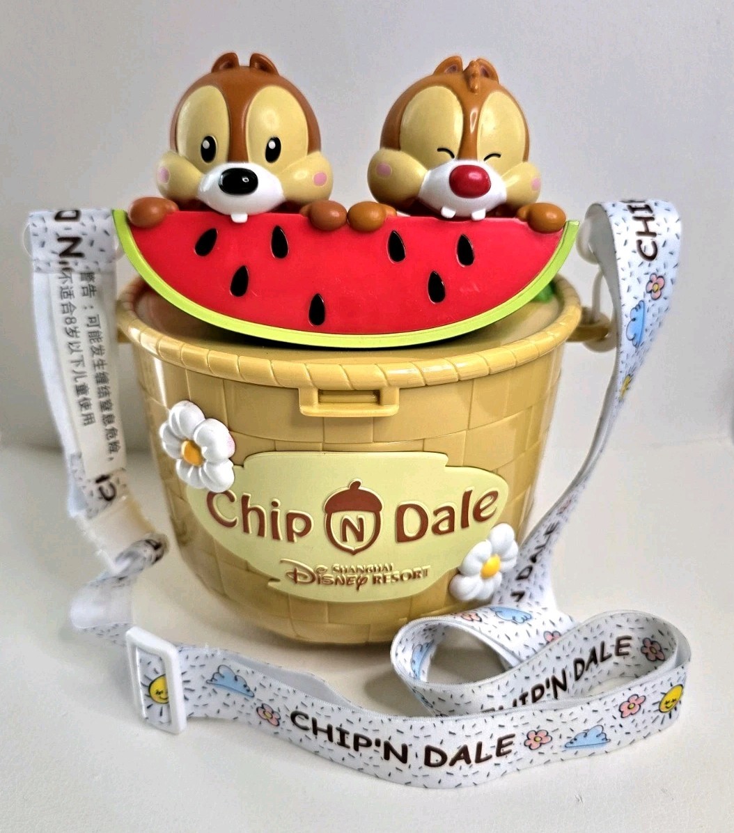 Shanghai Disney 2020 Chip & Dale Watermelon Popcorn Bucket Hard To Find RARE