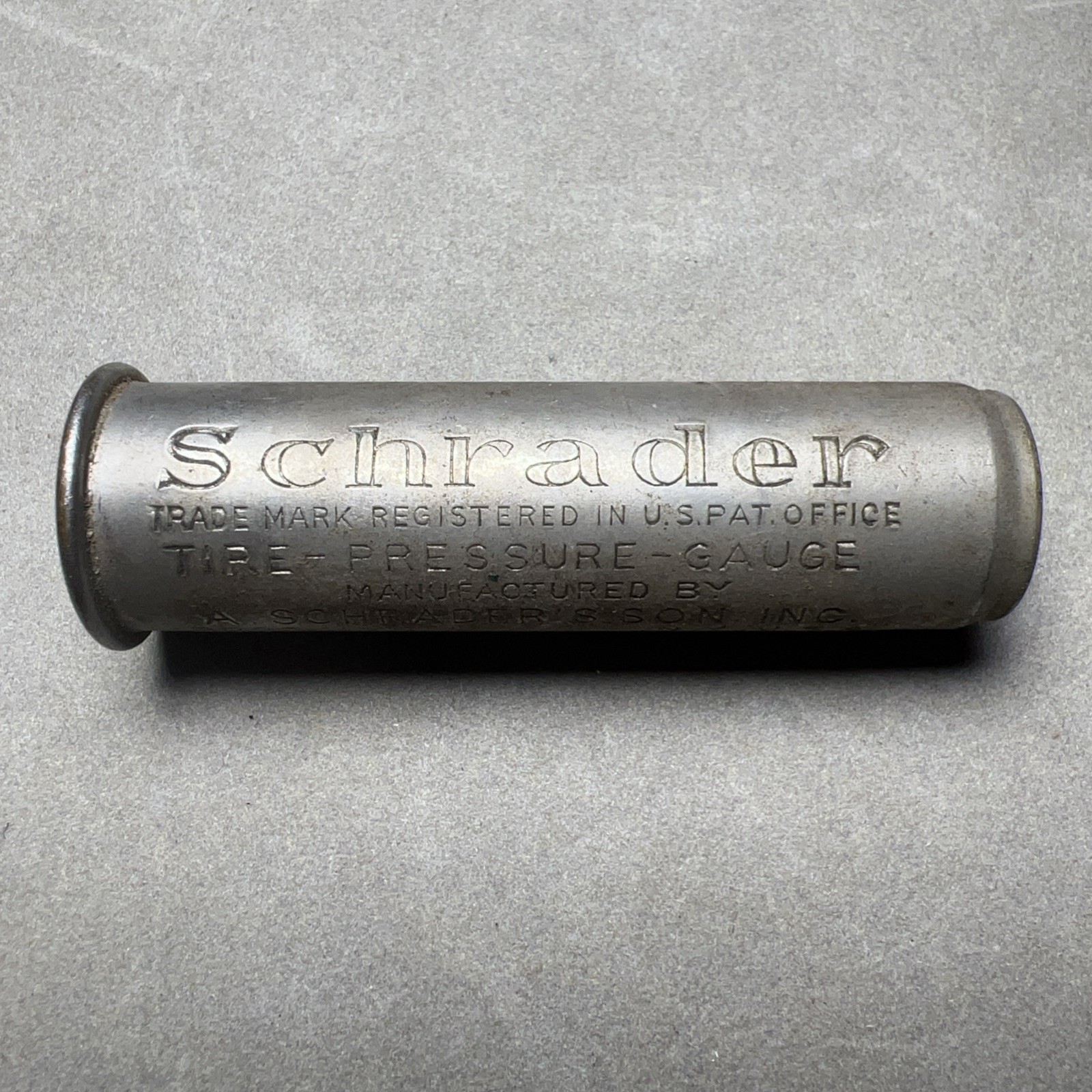 Antique SCHRADER TIRE PRESSURE GAUGE Schrader’s Son,Inc BROOKLYN NY Patents 1916