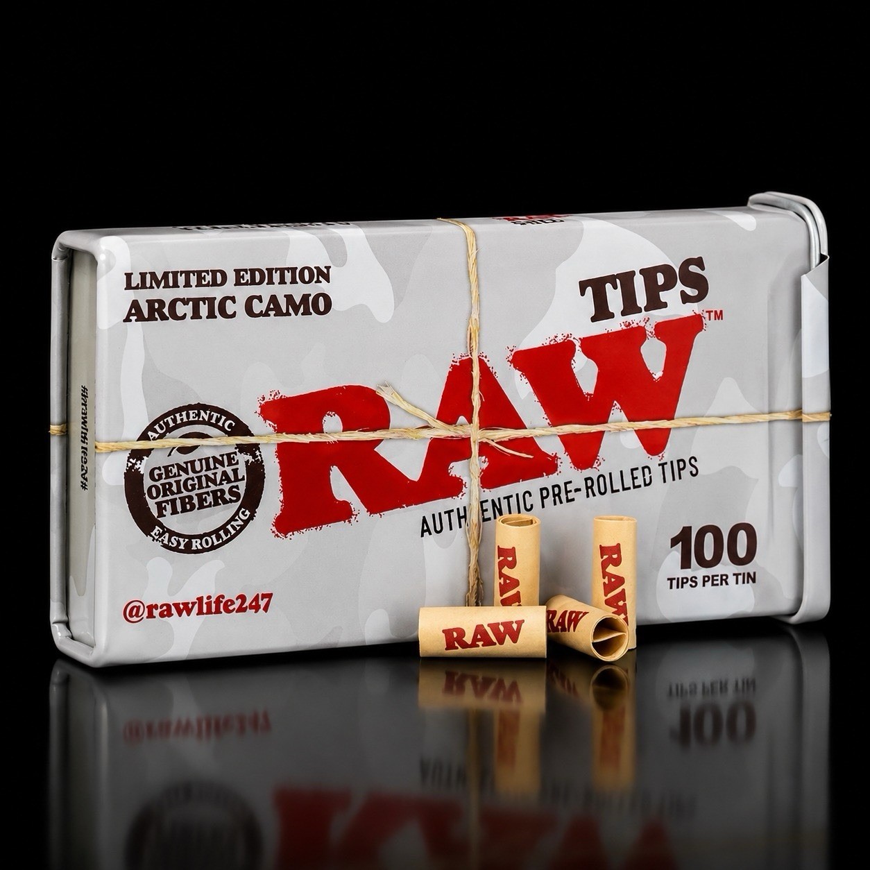 Raw Arctic Camo Limited Edition 100 Tips Per Tin *USA*