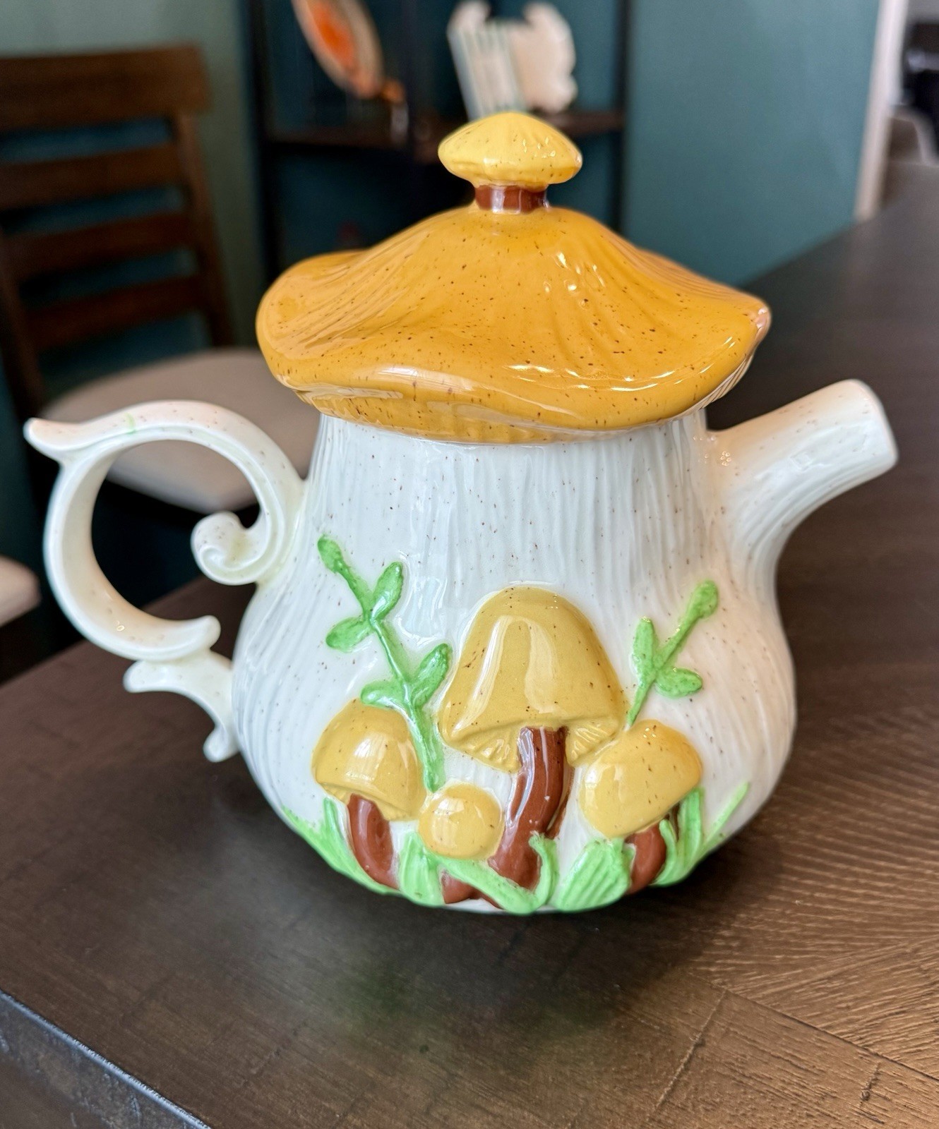 Rare Flawless Vintage Arnel's Merry Mushroom Ceramic Teapot & Lid - Cottagecore