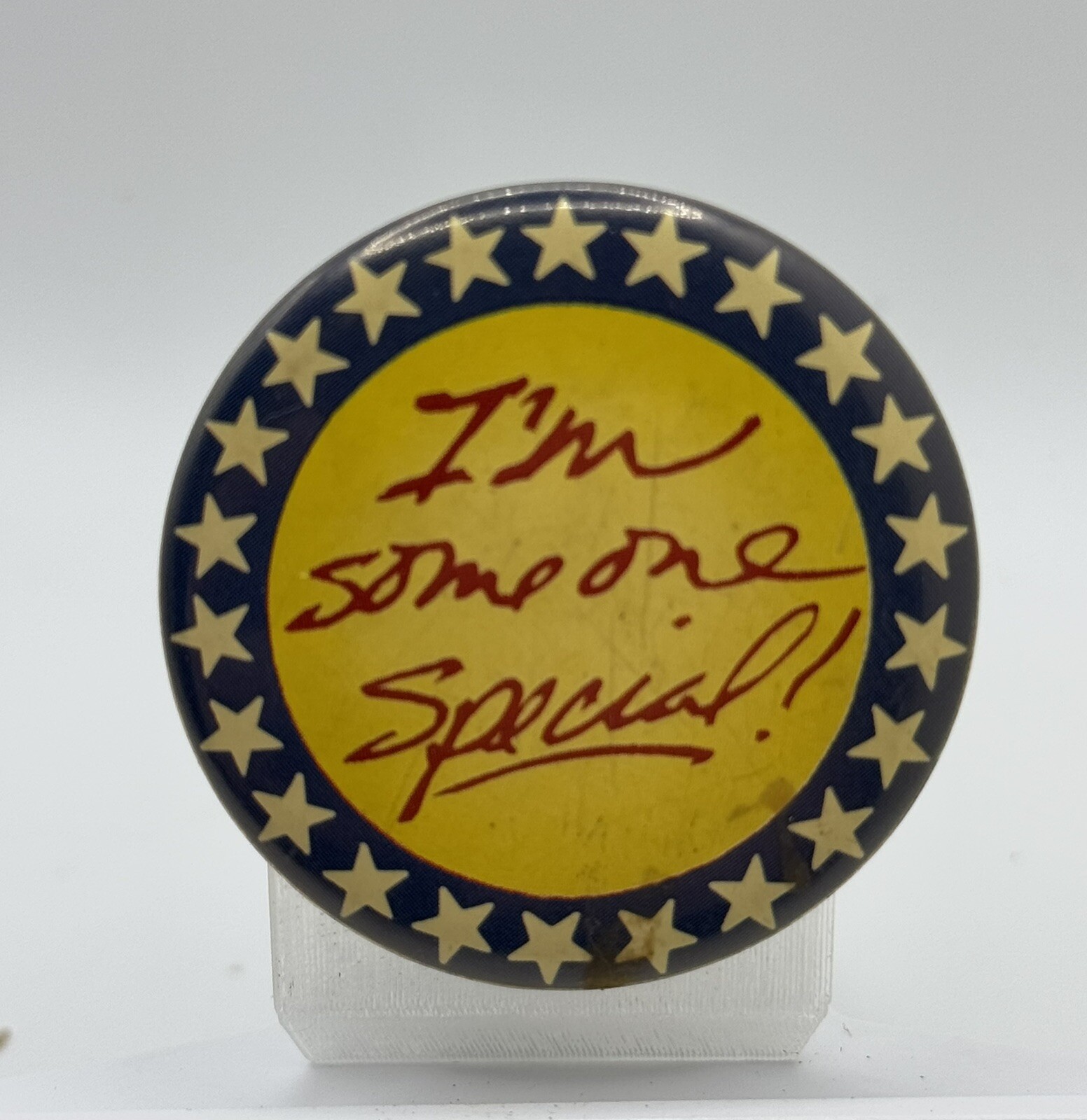 Vtg I\'m Someone Special Enamel Self Motivational Jacket Lapel Pin 1 3/4”