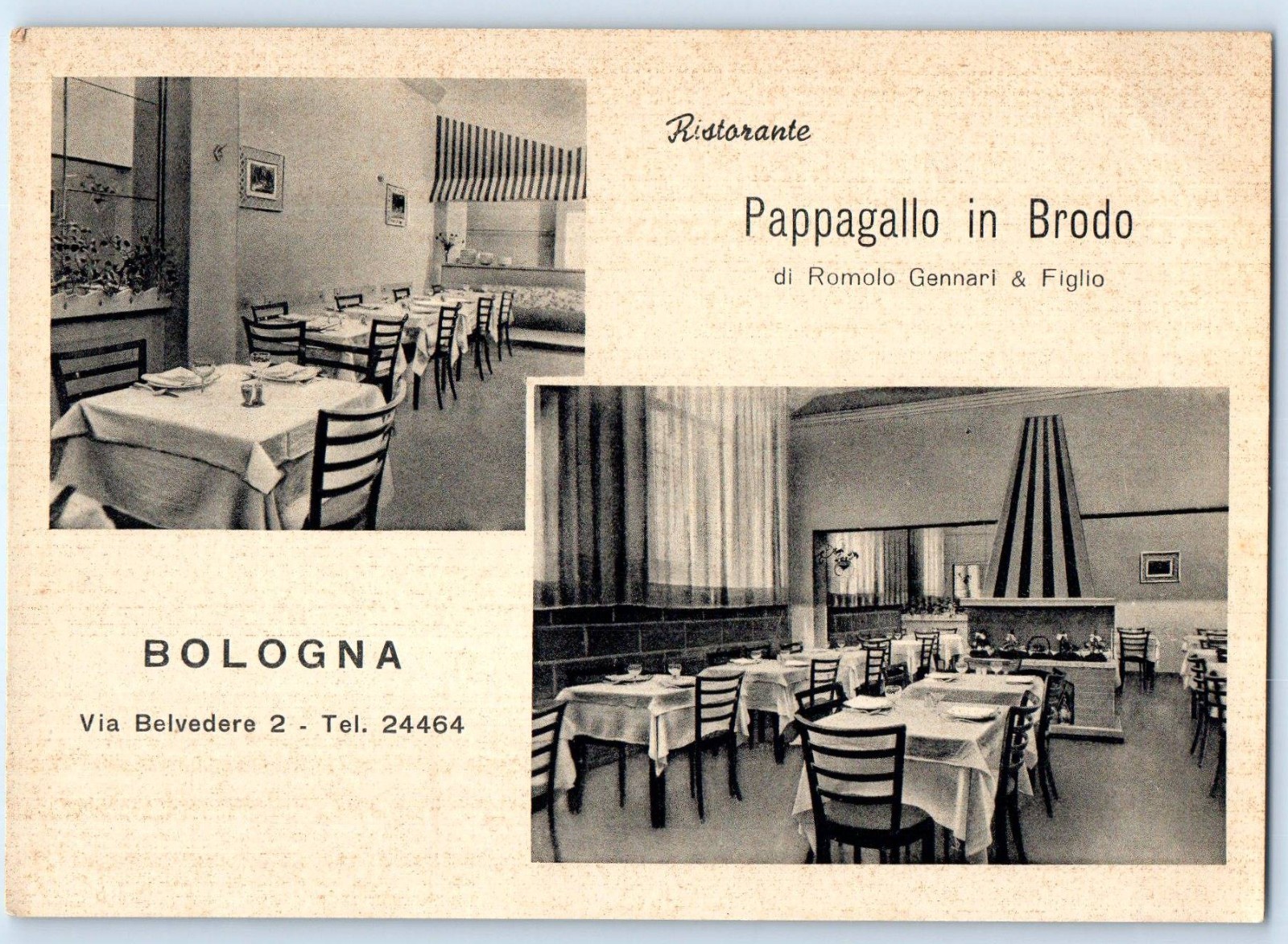 Bologna Italy Postcard Restaurant Pappagallo in Brodo Multiview c1910