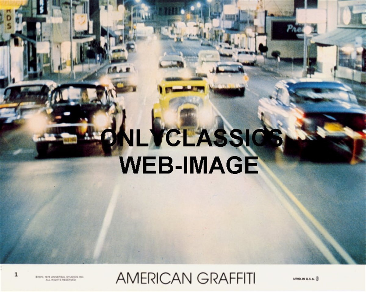 AMERICAN GRAFFITI HOT ROD 1955 CHEVY DRAG RACING 8X10 MOVIE PHOTO AUTOMOBILIA