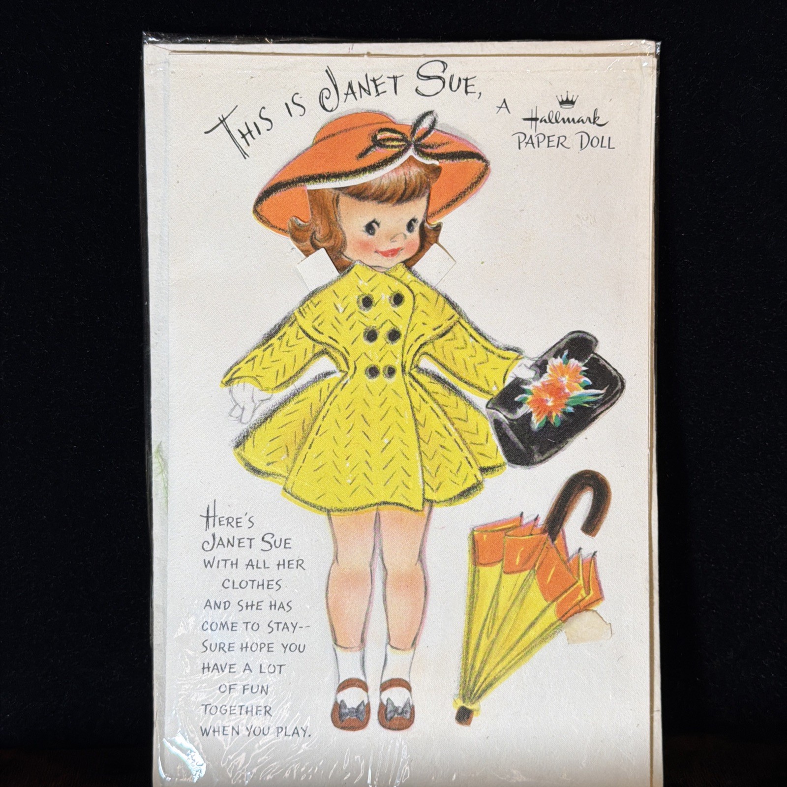 Rare Vintage Hallmark “This Is Janet Sue” Complete Paper Doll Set – Uncut