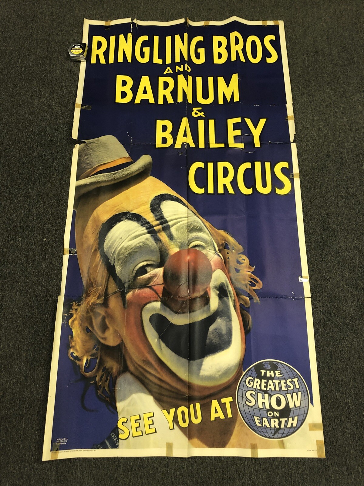 Vintage Large Ringling Bros And Barnum & Bailey Circus Clown Poster 78” X 41” Vintage Large Ringling Bros And Barnum & Bailey Circus Clown Poster 78” X 41”