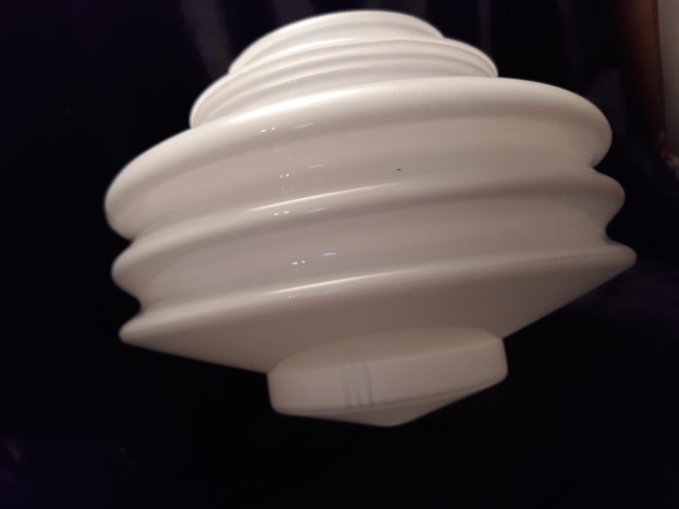 Opal Art Deco Fixture Shade , 4 inch fitter for bridge lamp or ceiling fixture