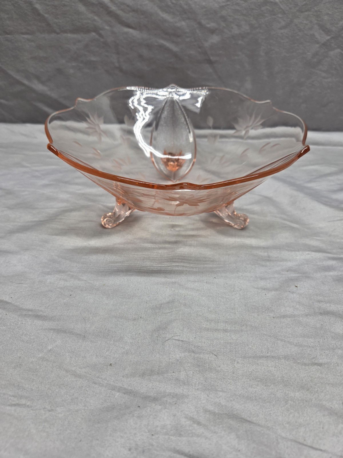 VTG Lancaster Jubilee Depression Glass Pink 3 Toed 8