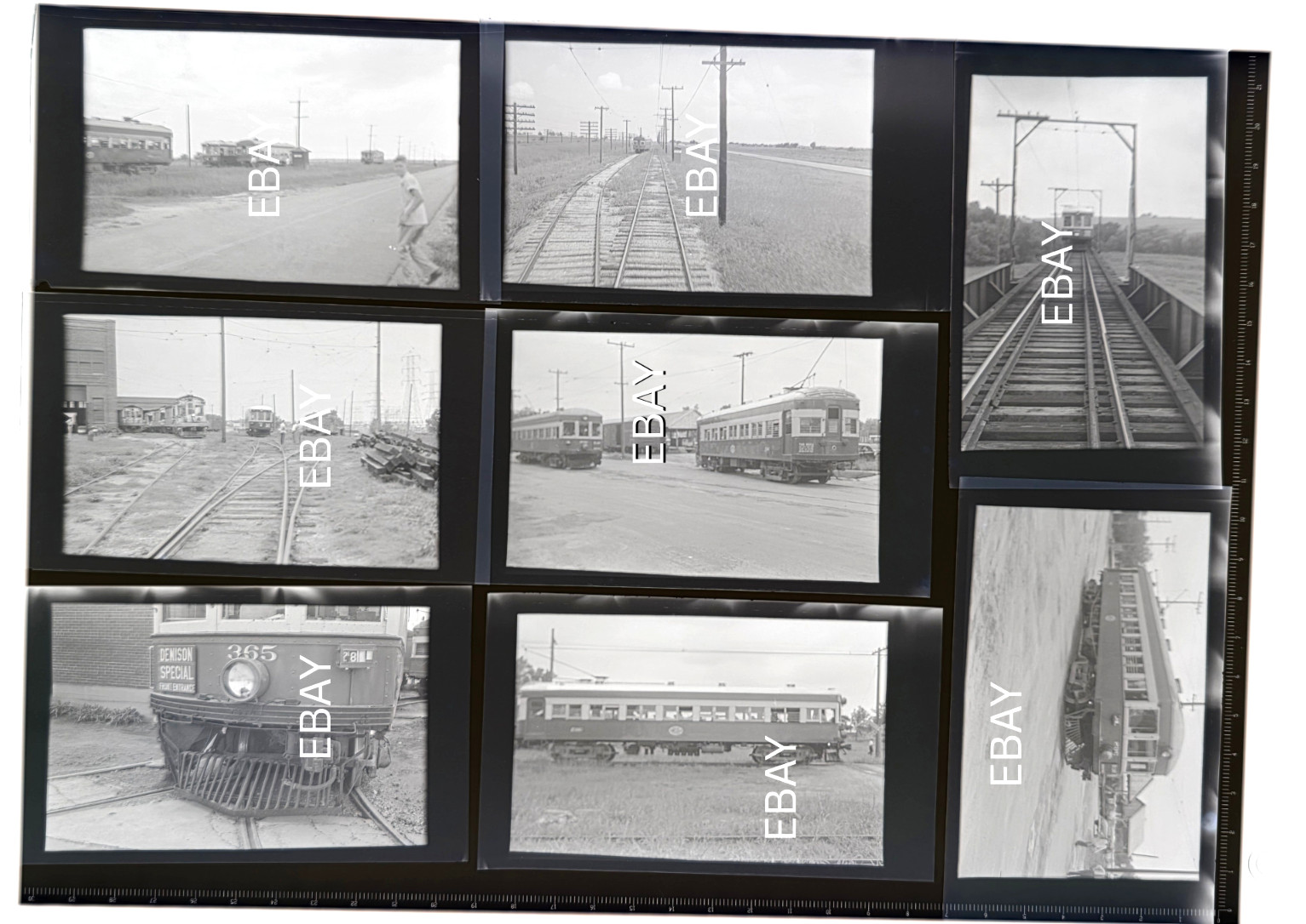 C. 1940s Texas Electric Railway Photo Negative Lot of 8 Assorted Scenes C. 1940s Texas Electric Railway Photo Negative Lot of 8 Assorted Scenes
